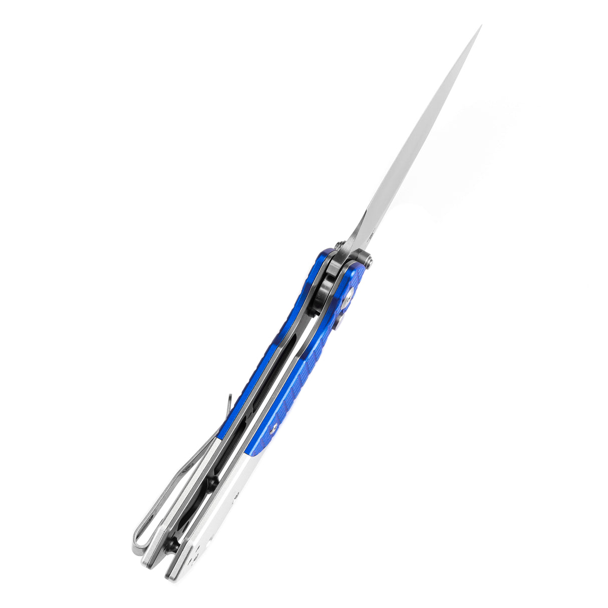 WMK Exclusive Tenable Fenrir Folding Knife Button Lock Blue Frag G10 & Aluminum 14c28n Blade T1034S1