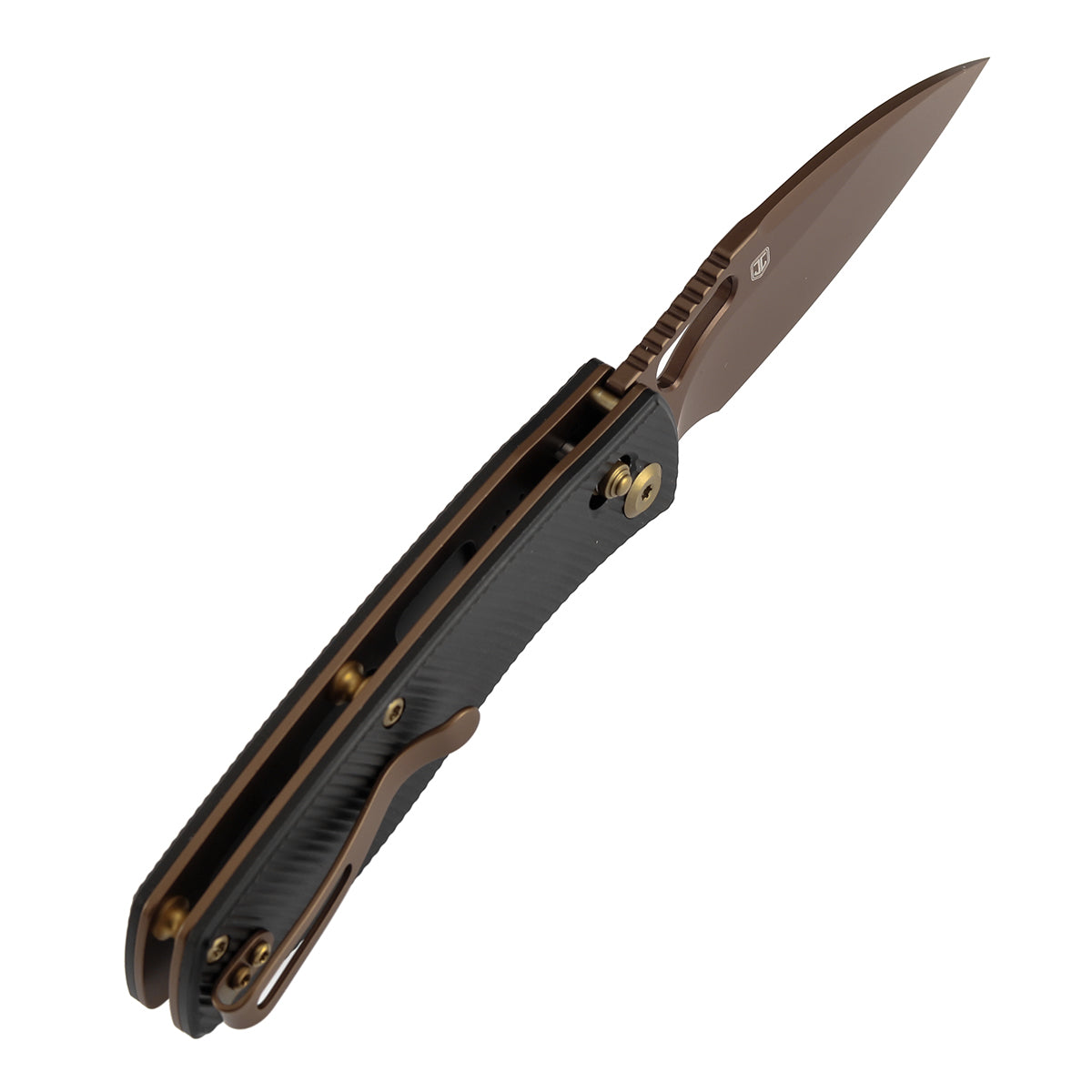Pre Order | Heron Folding Knife - 3.13" Rose Gold Nitro V Blade | Black Aluminum Handle | Johan Jordaan-B2124V2