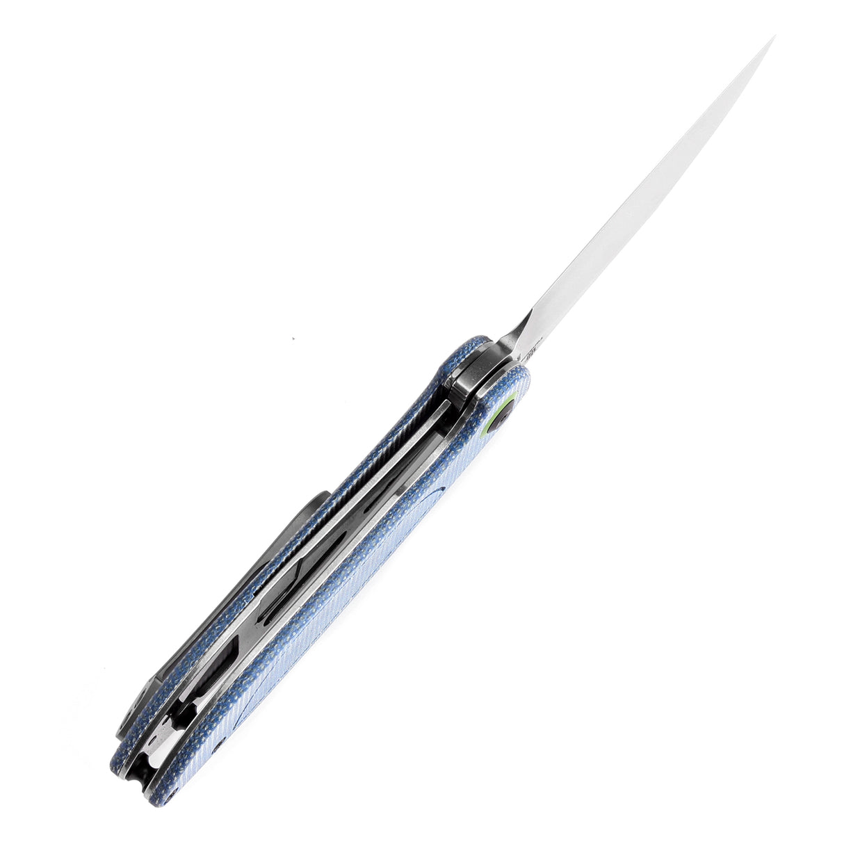 Tenable Prometheus Folding Knife Blue Micarta Handle(3.29'' Stonewashed 14C28N Blade)D.O.C.K. Design-T1040A3