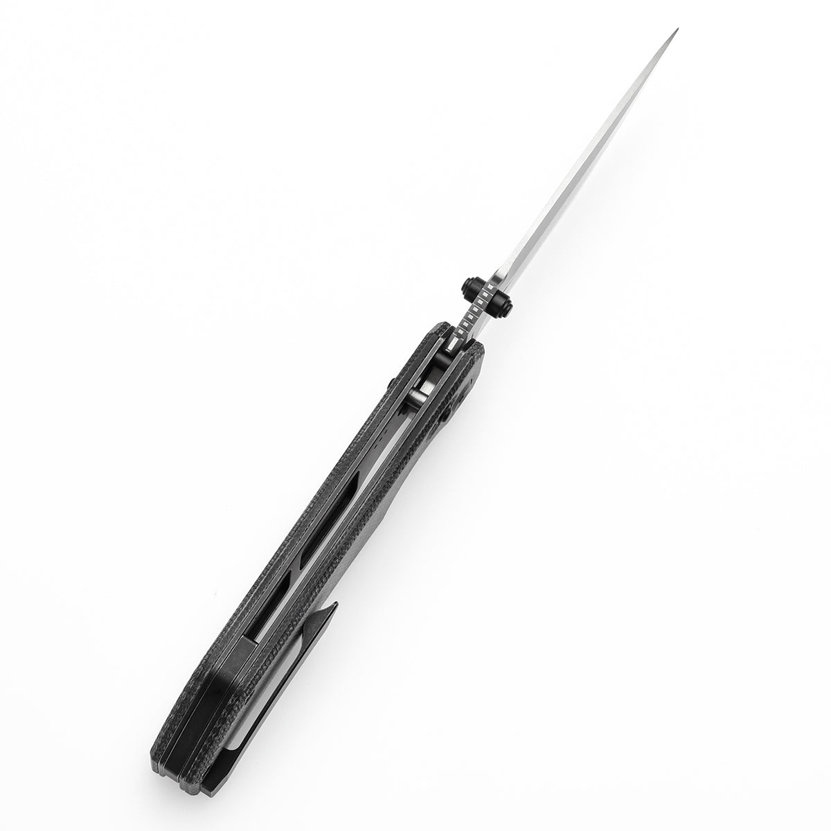 Tenable Eaglestrike Cross Bar Lock Folding Knife Black Micarta Handle (3.73'' Satin Nitro-V Blade) James Lowe Design-T1095V1