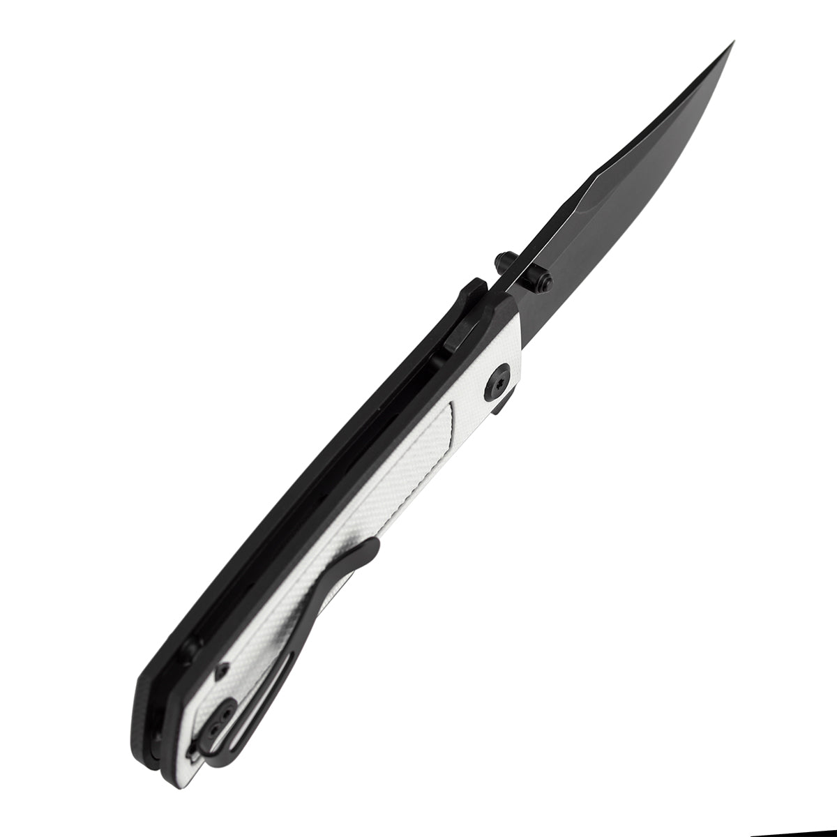 Tenable Bison Folding Knife | 3.24'' Blackwash Nitro V Blade | Black & White G10 with Frag Pattern Handle | Ray Laconico Knives Design | B2108A1