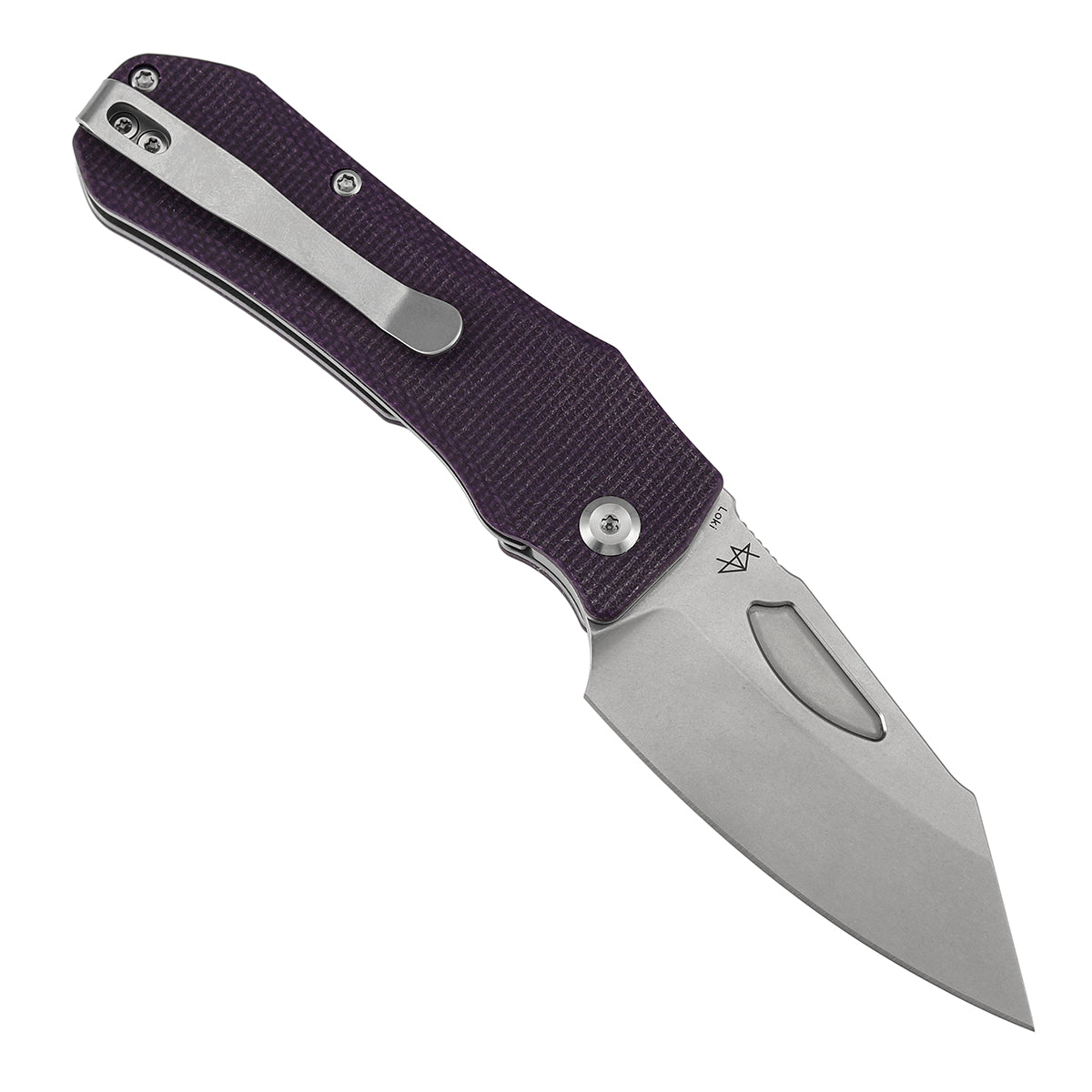 Tenable Loki Liner Lock Knife | 3.0" Stonewashed Nitro-V Blade | Purple Micarta Handle | Steven Dunnuck Design - B1058A2