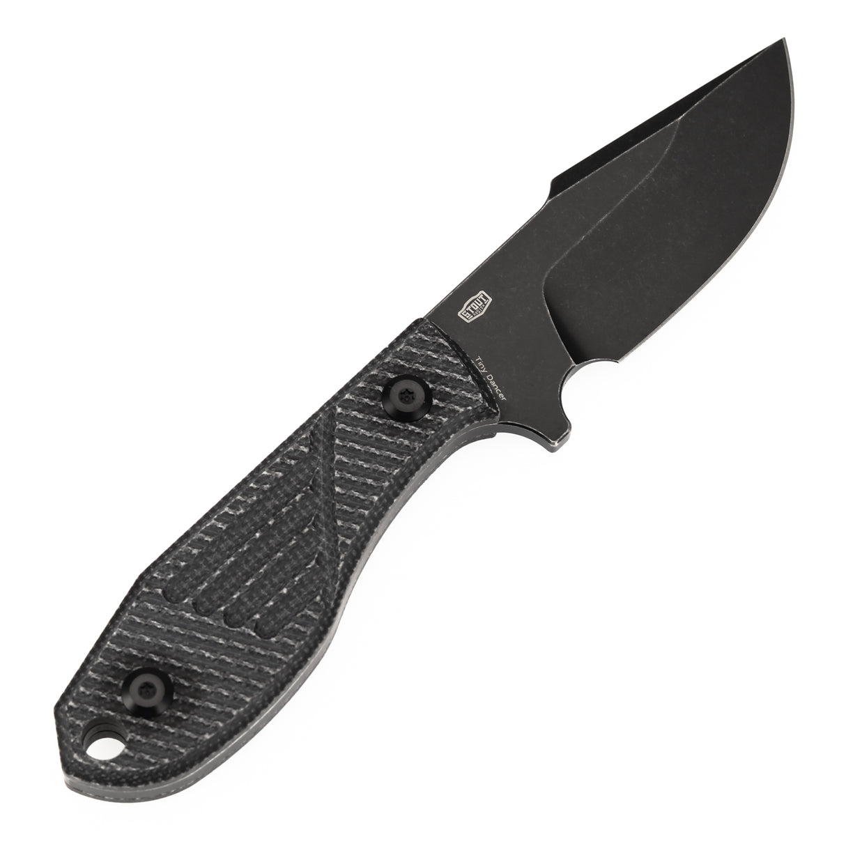 Tenable Tiny Dancer Fixed Blade – Black Micarta Handle – 3.17" Blackwash D2 Blade – JB Stout Design – G014A4