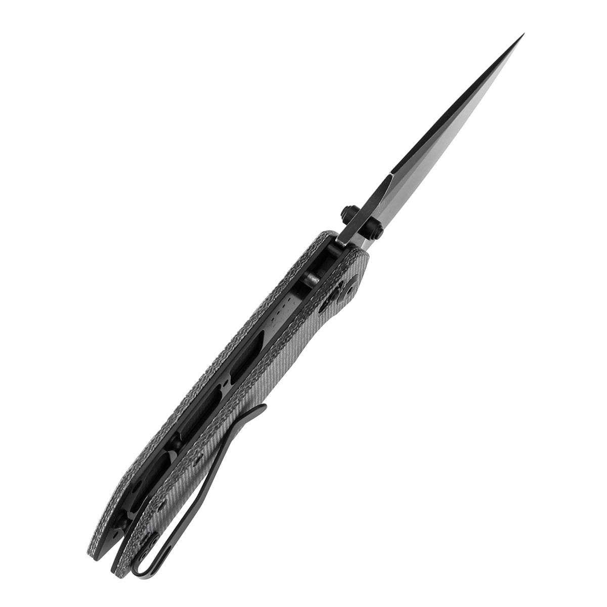 Tenable Fenrir Cross Bar Lock Folding Knife| Black Micarta | 3.48" Blackwashed Nitro-V Blade | Sparrow Knife Design | T1034V3