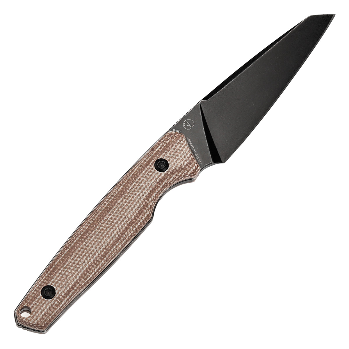 Tenable Outdoor Parr Fixed Blade Knife - Brown Micarta Handle - 3.12'' Blackwash 14C28N Blade - Jonathan Styles Design - G011B4