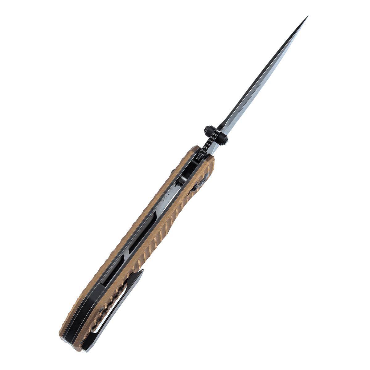 Tenable Eaglestrike | Cross Bar Lock | 3.73'' Black Stonewashed Nitro V Blade |Bronze Anodized Aluminum with Diamond Pattern Handle | James Lowe Design-B1095V5
