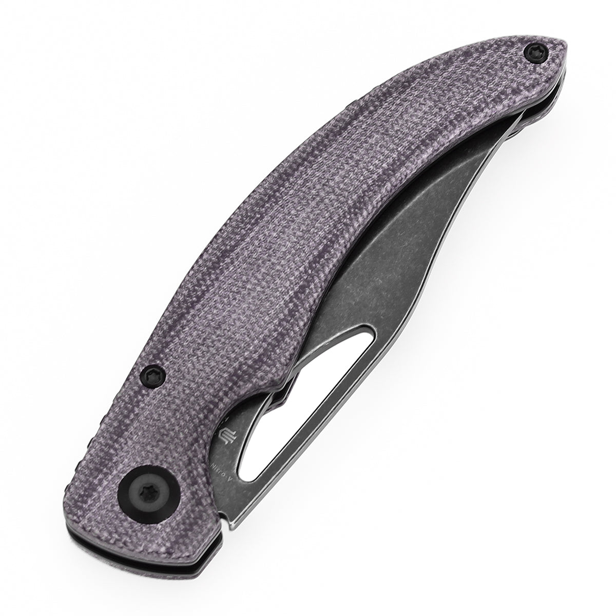 Tenable Gideon Folding Knife - 3.5'' Blackwash Nitro V Blade - Purple Micarta Handle - Dead Sober Design - T1119A4