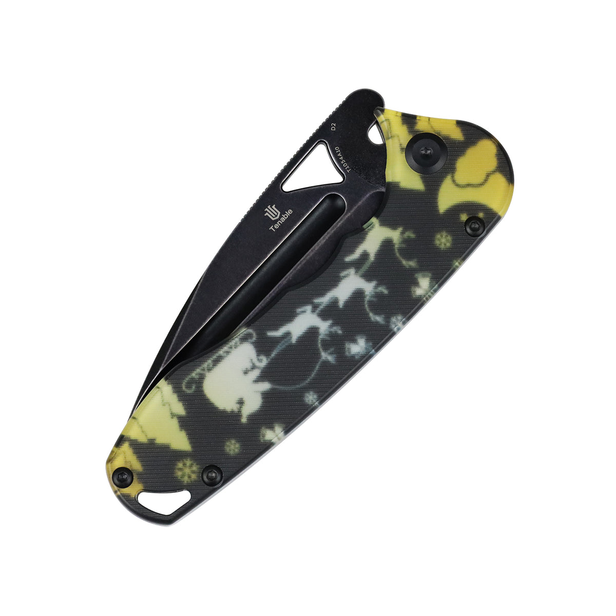 Tenable Bömbur-Exclusive Limited Edition For Christmas | 3.53" Blackwash D2 Blade | PC with Deer Print Handle | Midgards Messer Design - T1054A10