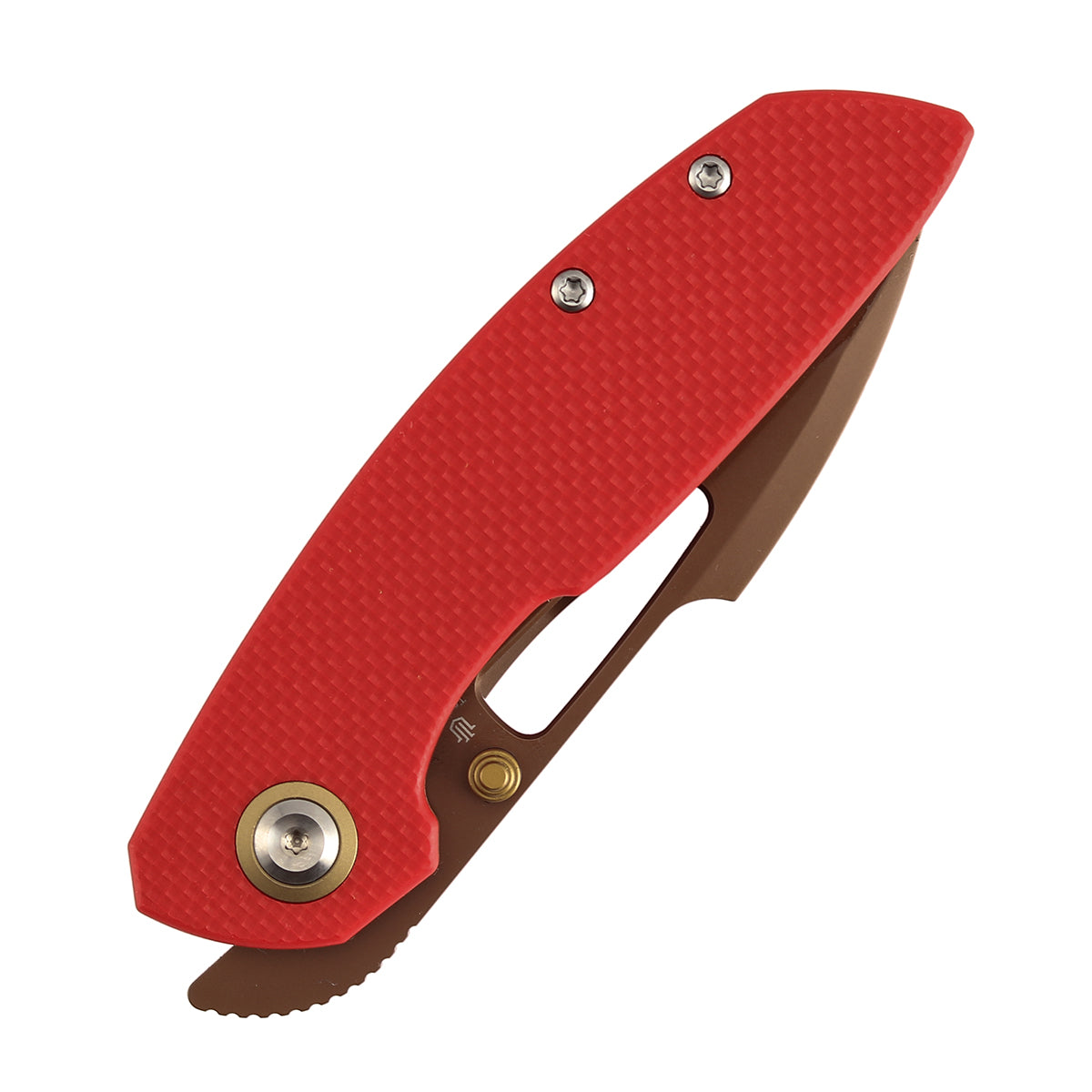 Tenable Link Folding Knife | 3.0" Rose Gold 14C28N | Coarse-textured Red G10 | Triple Stripe Knives Design | B1068A3