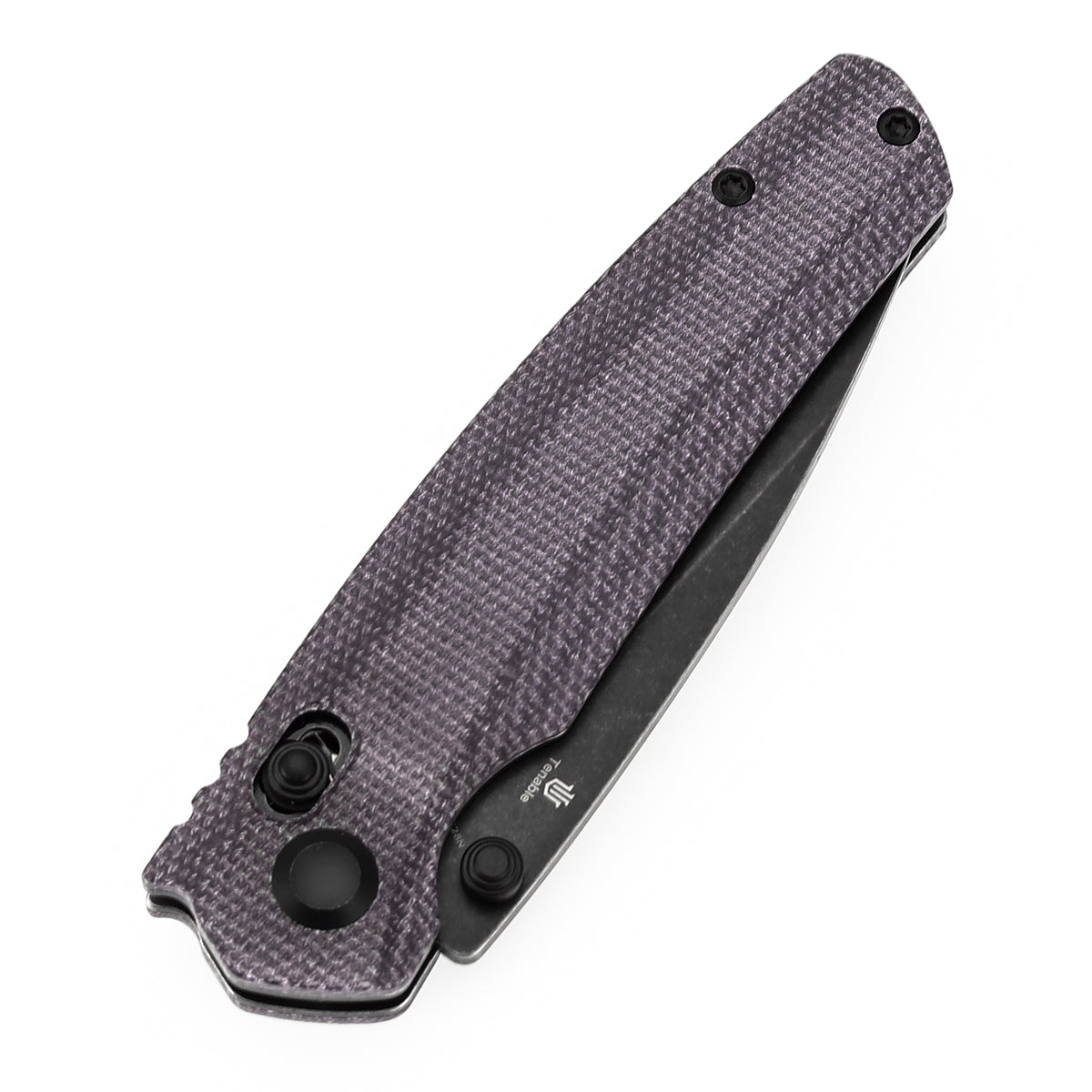 Tenable Raven Cross Bar Lock Folding Knife | 3.14" Blackwash 14C28N Blade | Purple Micarta Handle | Black Bird Blades Design -T2109V7