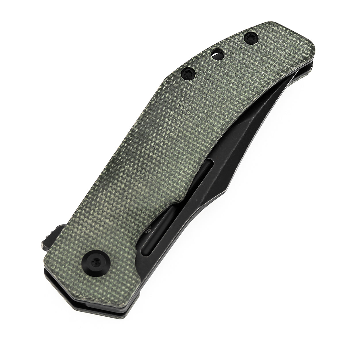 Tenable Orion Liner Lock | Green Micarta Handle | 3.07" Blackwashed 14C28N | JB Stout Design | B1089A3