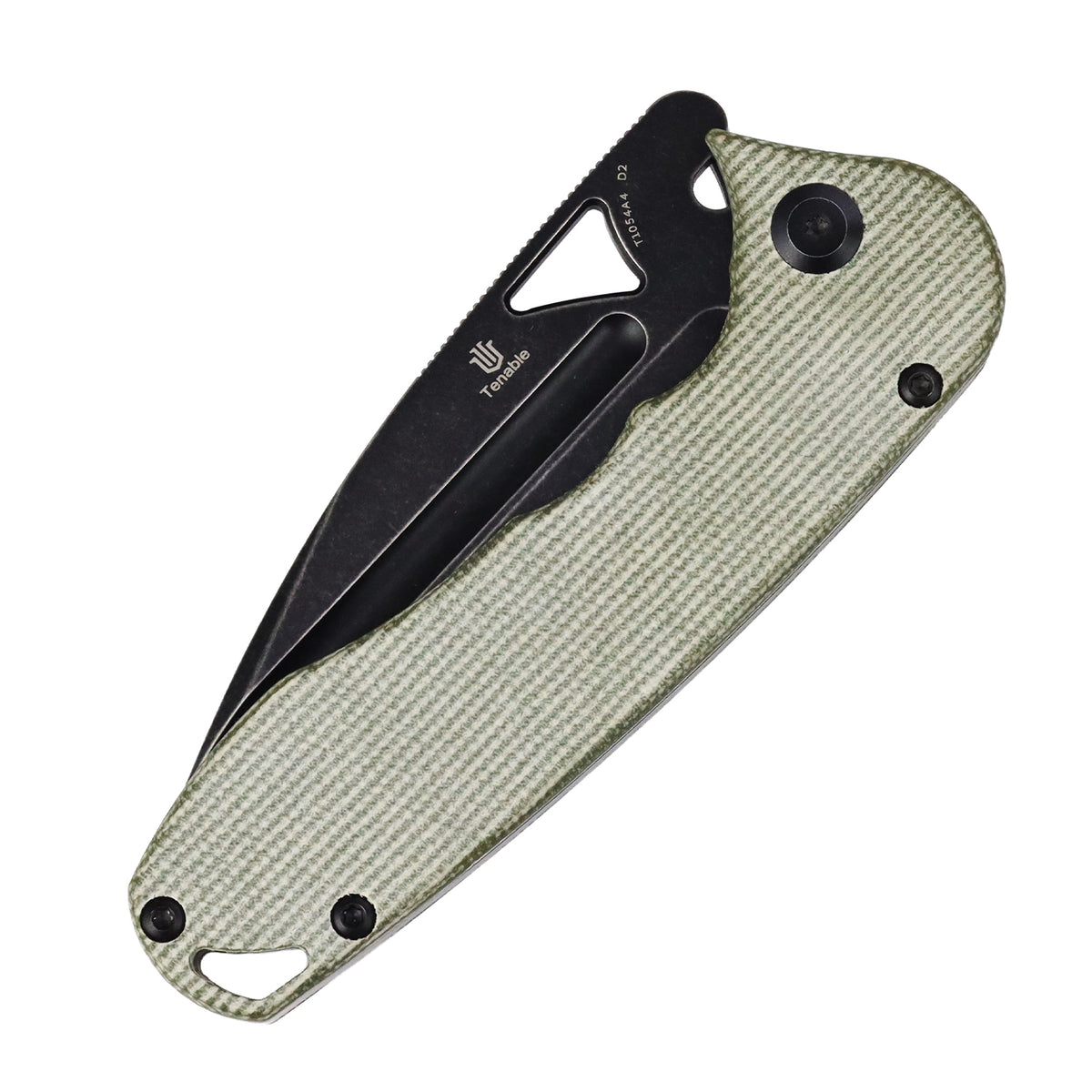 Tenable Bömbur Folding Knife Green Micarta Handle (3.53'' Blackwash D2 Blade) Midgards Messer Design--T1054A4