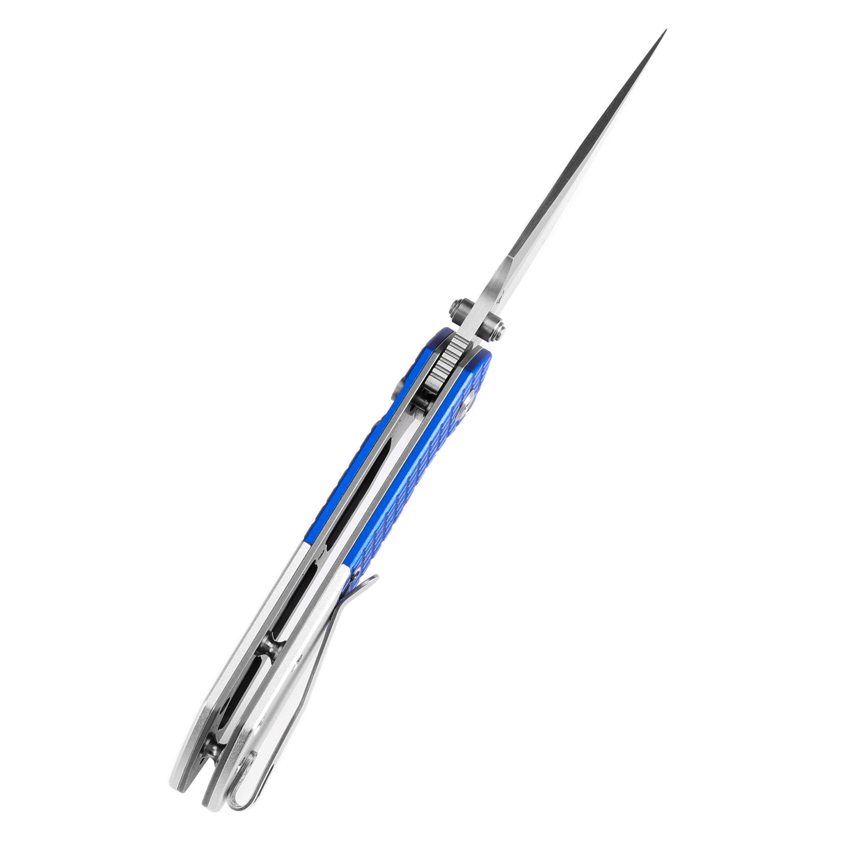 WMK Exclusive Tenable Fenrir Folding Knife Button Lock Blue Frag G10 & Aluminum 14c28n Blade T1034S1