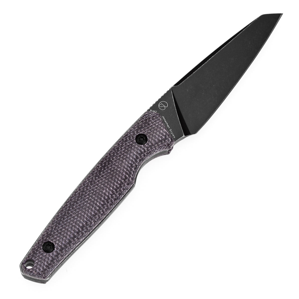 Tenable Parr Outdoor Fixed Blade Knife – Purple Micarta Handle – 3.12" Blackwashed 14C28N Blade – Jonathan Styles Design – G011B1