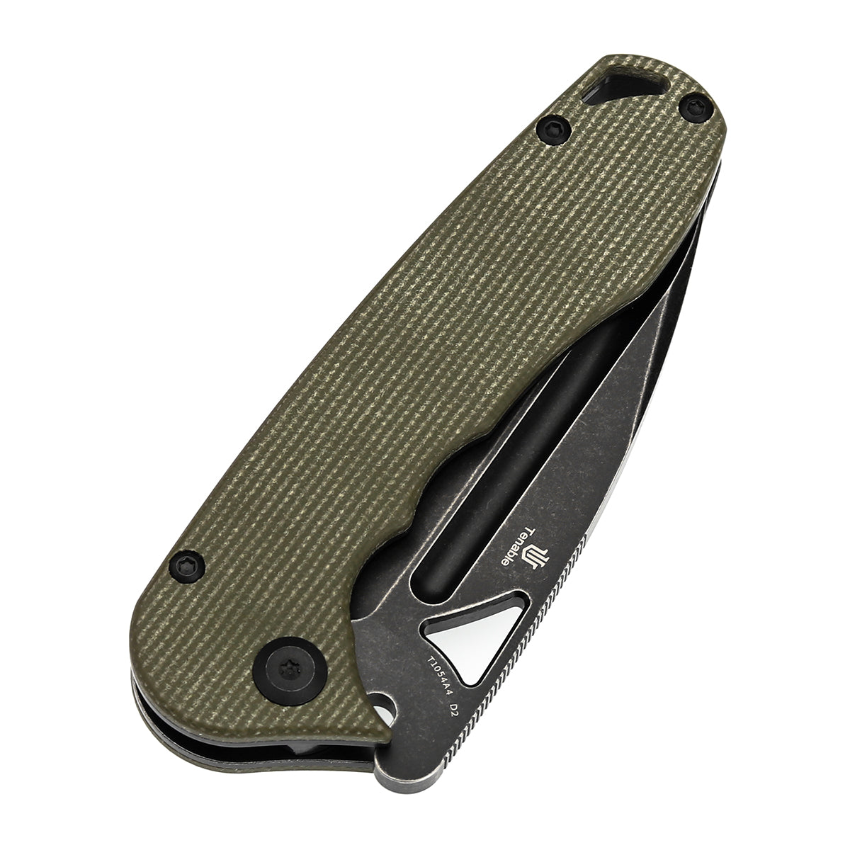 Tenable Bömbur Folding Knife Green Micarta Handle (3.53'' Blackwash D2 Blade) Midgards Messer Design--T1054A4