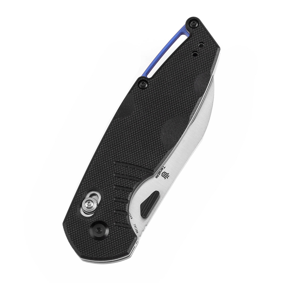 Tenable Model 6 Cross Bar Lock | Black G10 with Lines Handle | 3.1" Satin 14C28N Blade | Nick Swan Design--T1022V4