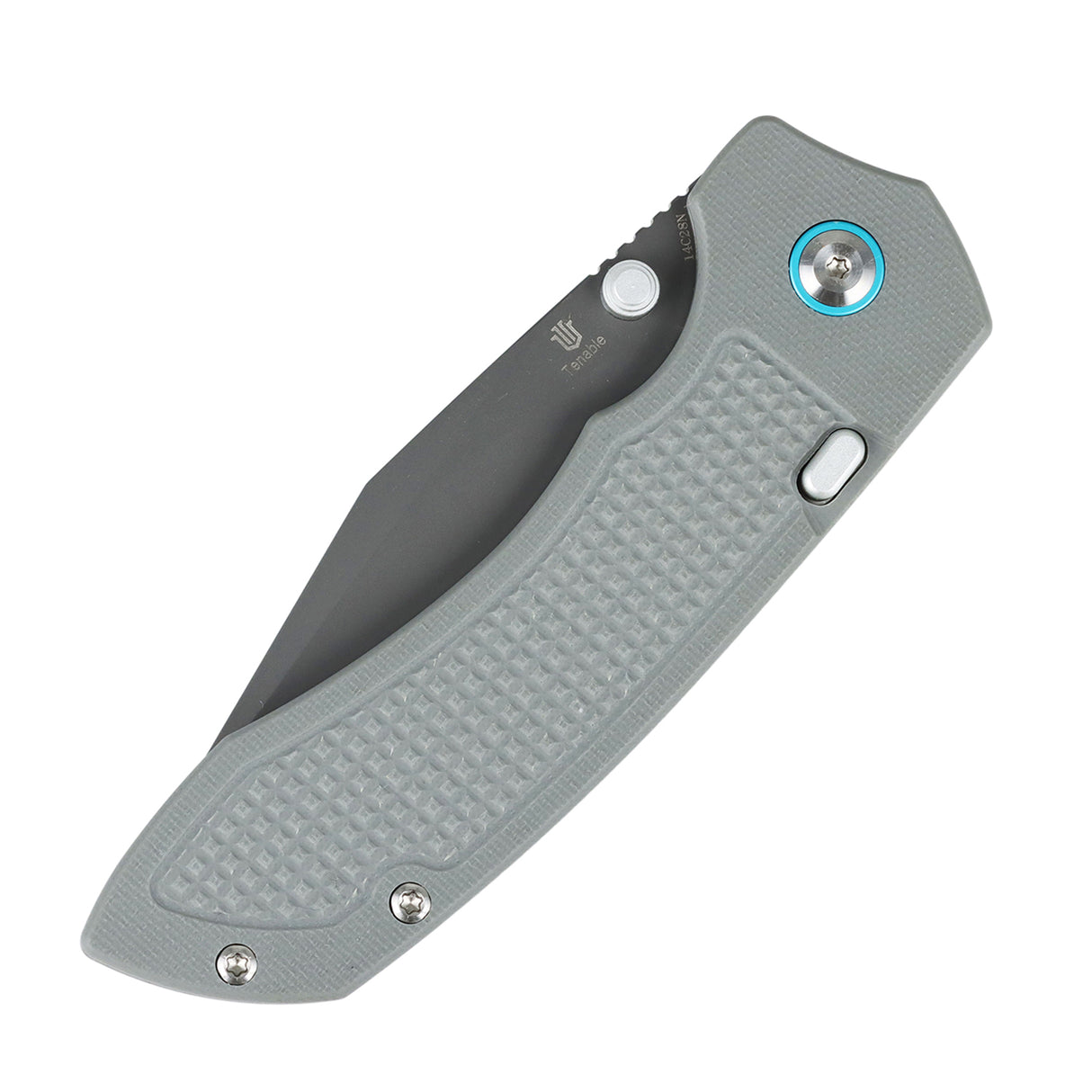 Tenable Entity Top Liner Lock Folding Knife | 3.52“ Gray TiCn Coated 14C28N Blade | Gray G10 Handle | Nalu Knives Design - B1036H1