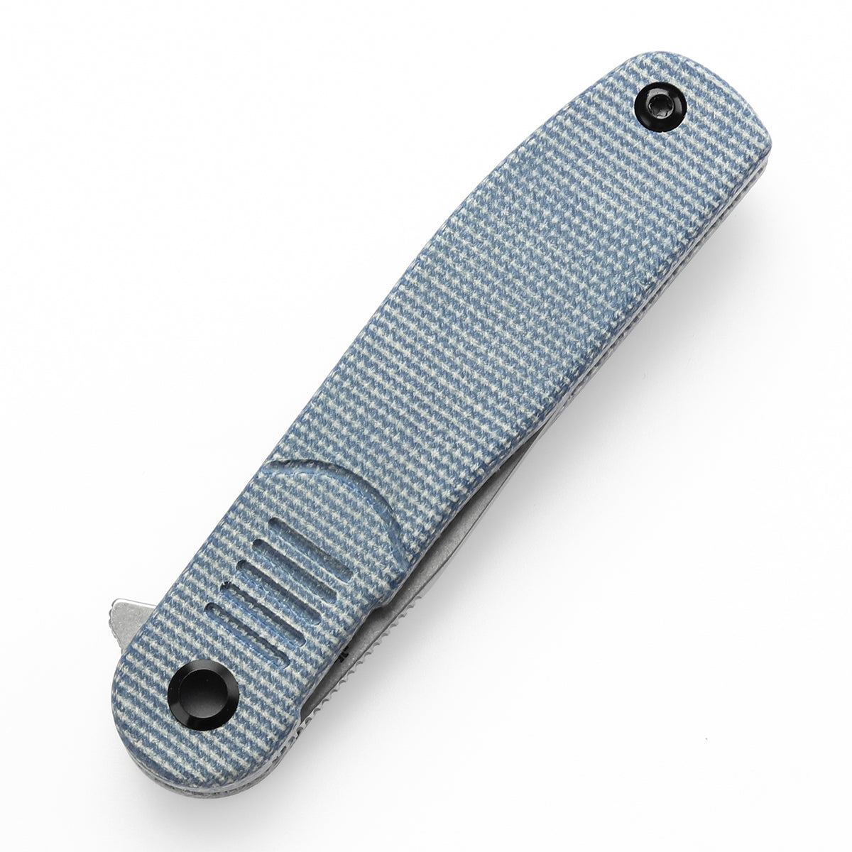 Tenable Einar Folding Knife Blue Micarta Handle (3.13'' Stonewashed Nitro-V Blade) Justin Lundquist Design-T2072A2