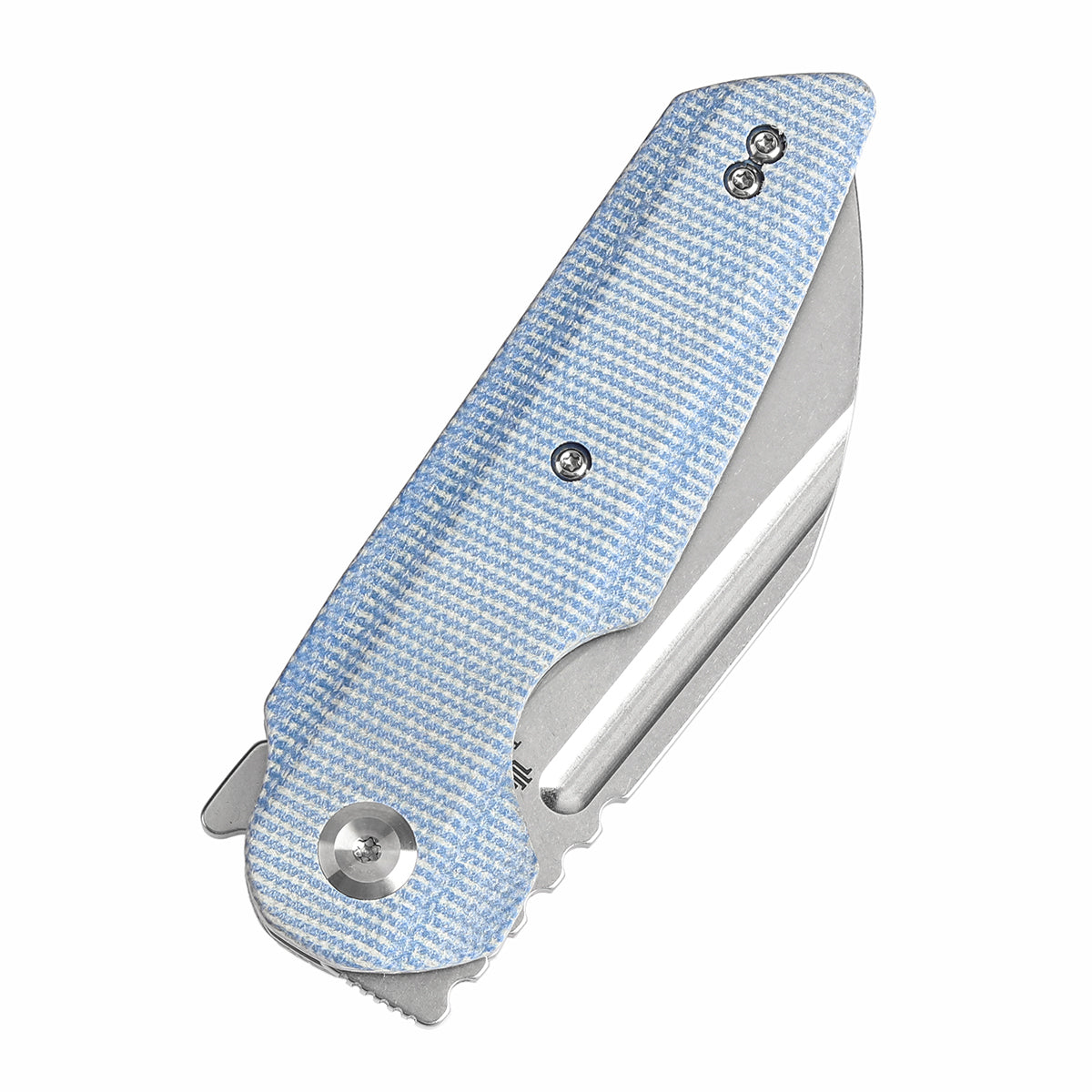 Tenable Rafe L Folding Knife Blue Micarta Handle (3.19" Stonewashed 14C28N Blade) 4T5 Design--T1048A3