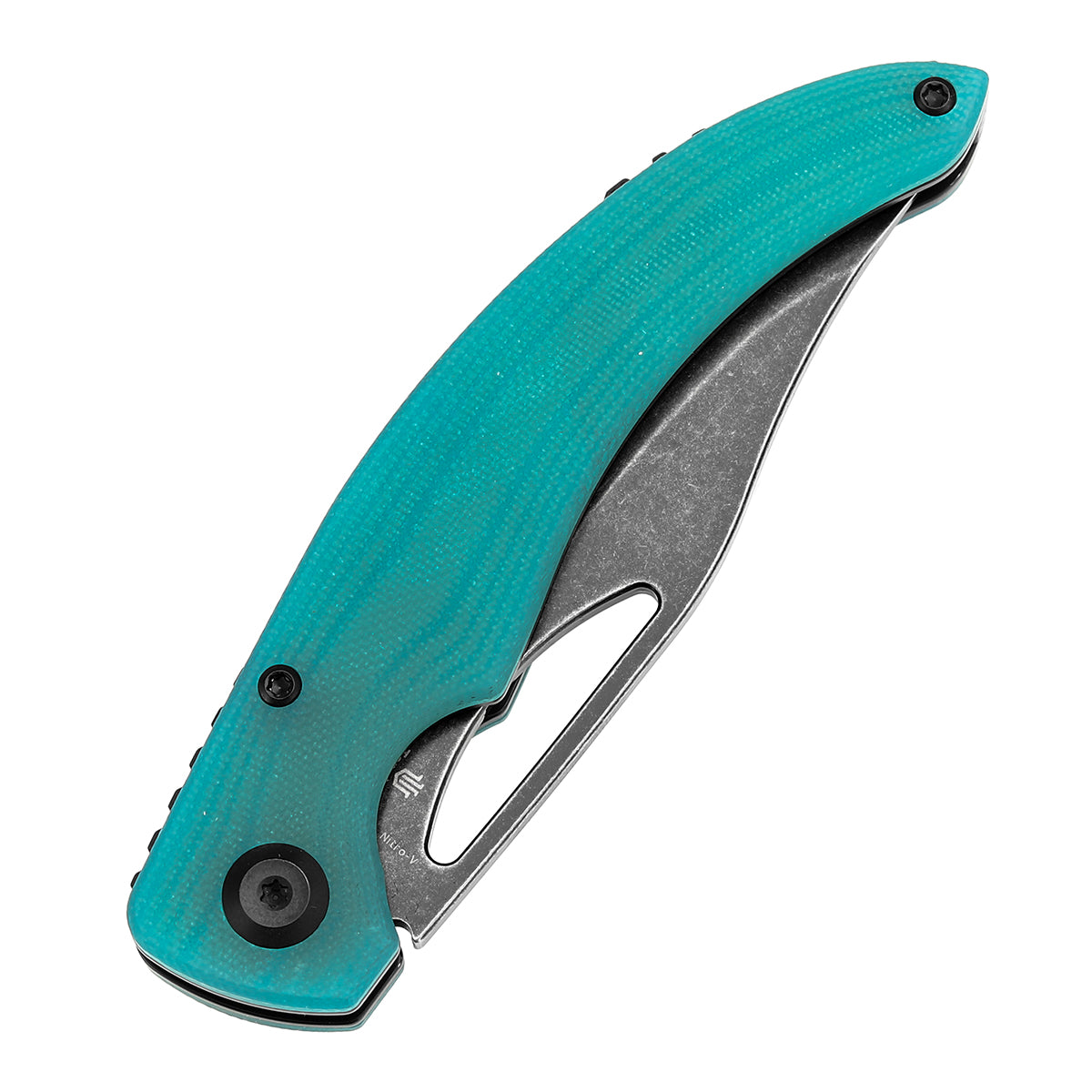 Tenable Gideon Folding Knife - 3.5'' Blackwash Nitro V Blade - Tiffany Blue G10 Handle - Dead Sober Design - T1119A5