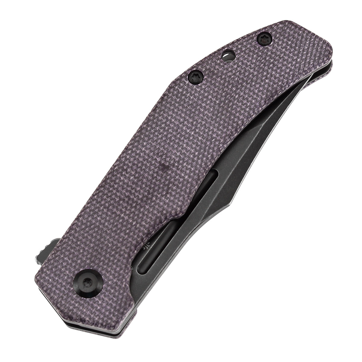 Tenable Orion Liner Lock | Purple Micarta Handle | 3.07" Blackwashed 14C28N | JB Stout Design | B1089A2
