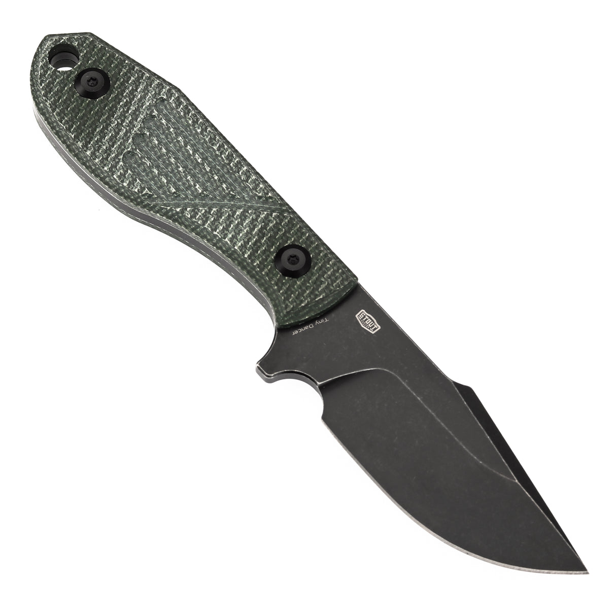Tenable Tiny Dancer Fixed Blade –Green Micarta Handle – 3.17" Blackwash D2 Blade – JB Stout Design – G014A6