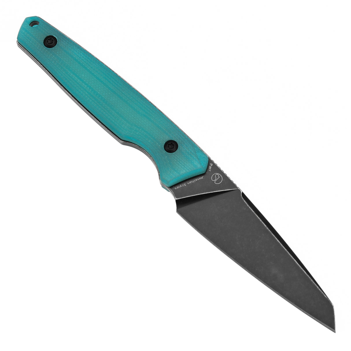 Tenable Parr Outdoor Fixed Blade Knife - Tiffany Blue G10 Handle - 3.12" Blackwash 14C28N Blade - Jonathan Styles Design - G011B3