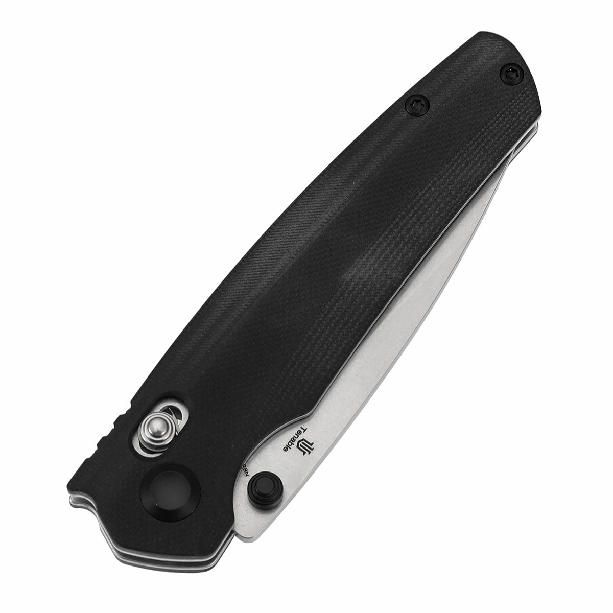 Tenable Raven Cross Bar Lock Folding Knife | 3.14" Stonewashed 14C28N Blade | Black G10 Handle | Black Bird Blades Design - T2109V4