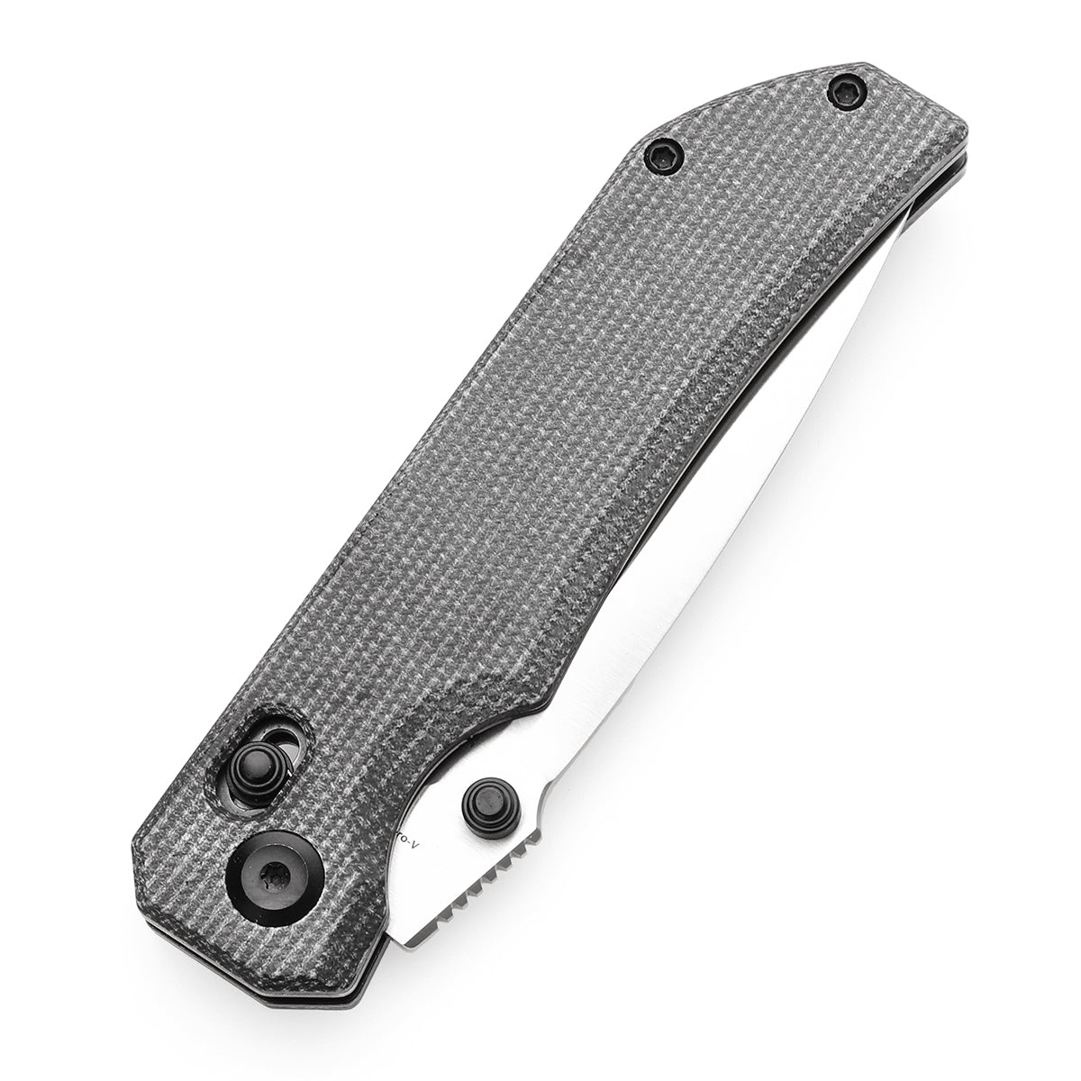 Tenable Eaglestrike Cross Bar Lock Folding Knife Black Micarta Handle (3.73'' Satin Nitro-V Blade) James Lowe Design-T1095V1