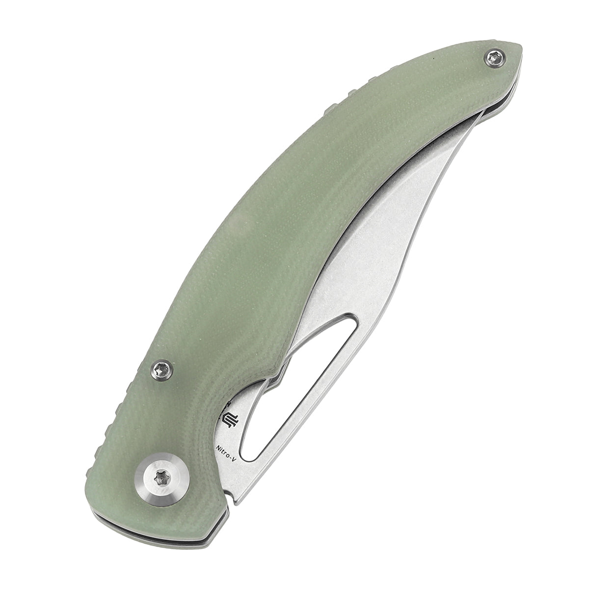 Tenable Gideon Folding Knife - 3.5'' Stonewashed Nitro V Blade -Jade G10 Handle - Dead Sober Design - T1119A3