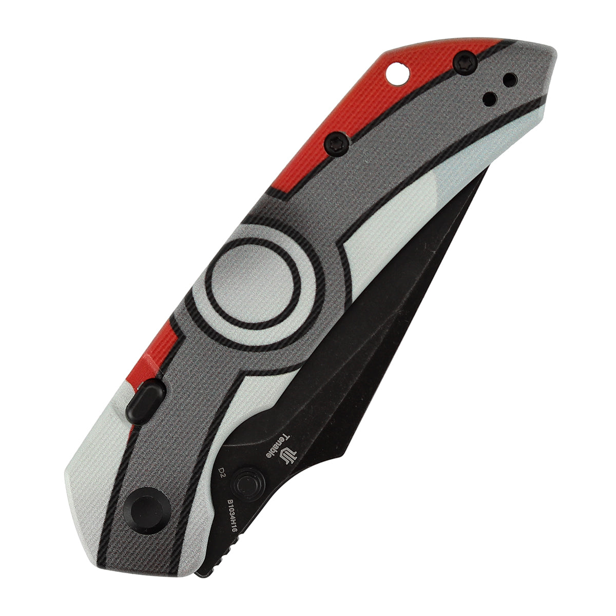 Tenable Fenrir Top Liner Lock Folding Knife| 3.4“ Blackwash D2 Blade | Jade G10 with with Pocket Monster Inspired Pattern Handle | Sparrow Knife Design | B1034H16