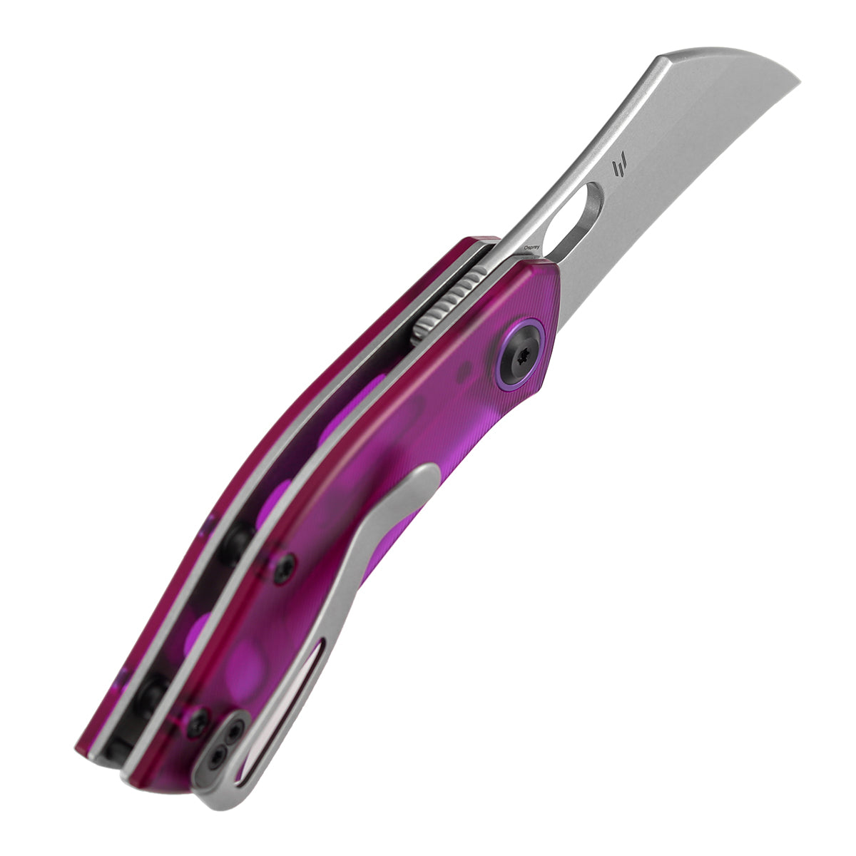 Pre-Order: Ships by Aug. 10 | Tenable Osprey Folding Knife | 2.22" Stonewashed Nitro-V | Purple PC Handle | Triple Stripe Knives Design - B2087A1