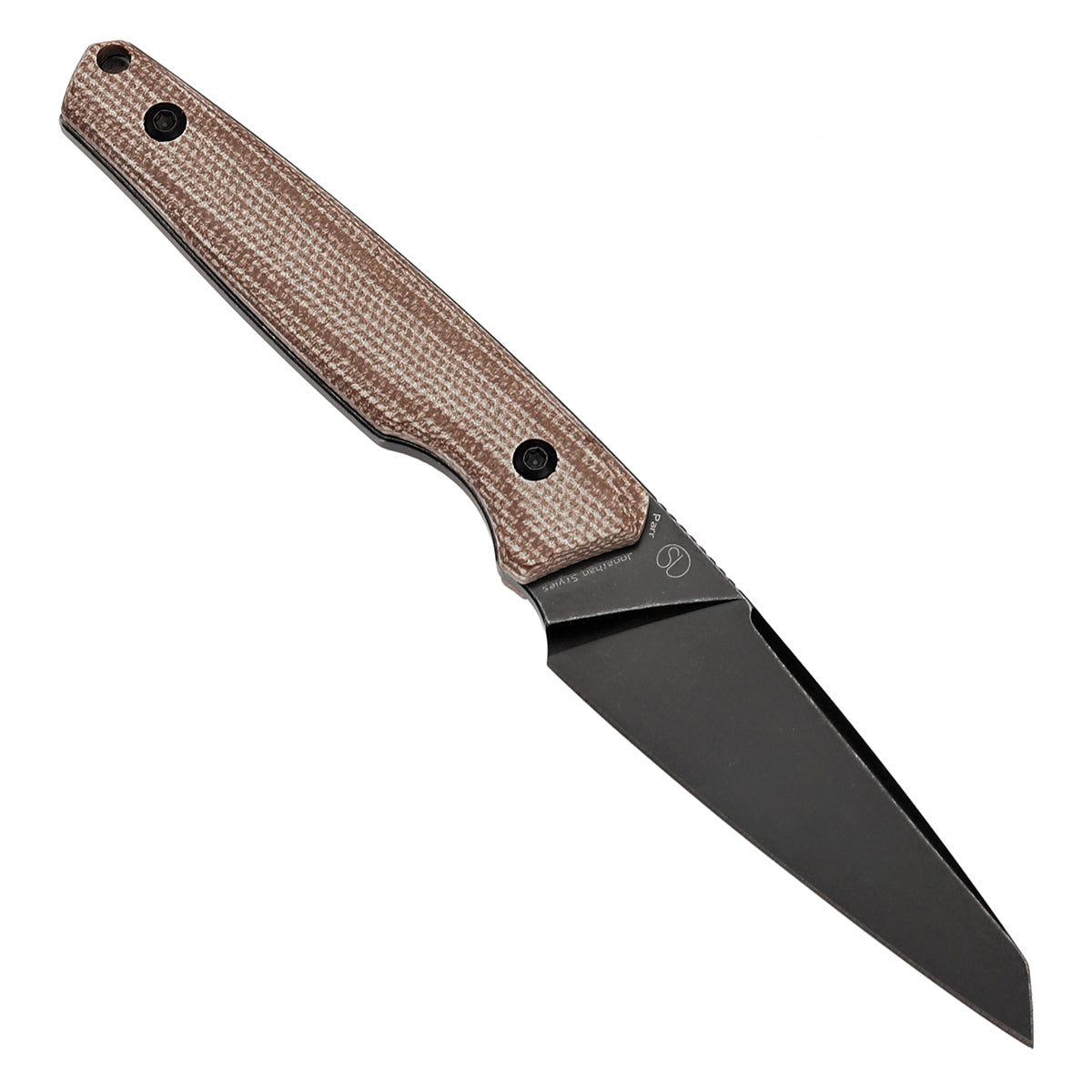 Tenable Outdoor Parr Fixed Blade Knife - Brown Micarta Handle - 3.12'' Blackwash 14C28N Blade - Jonathan Styles Design - G011B4