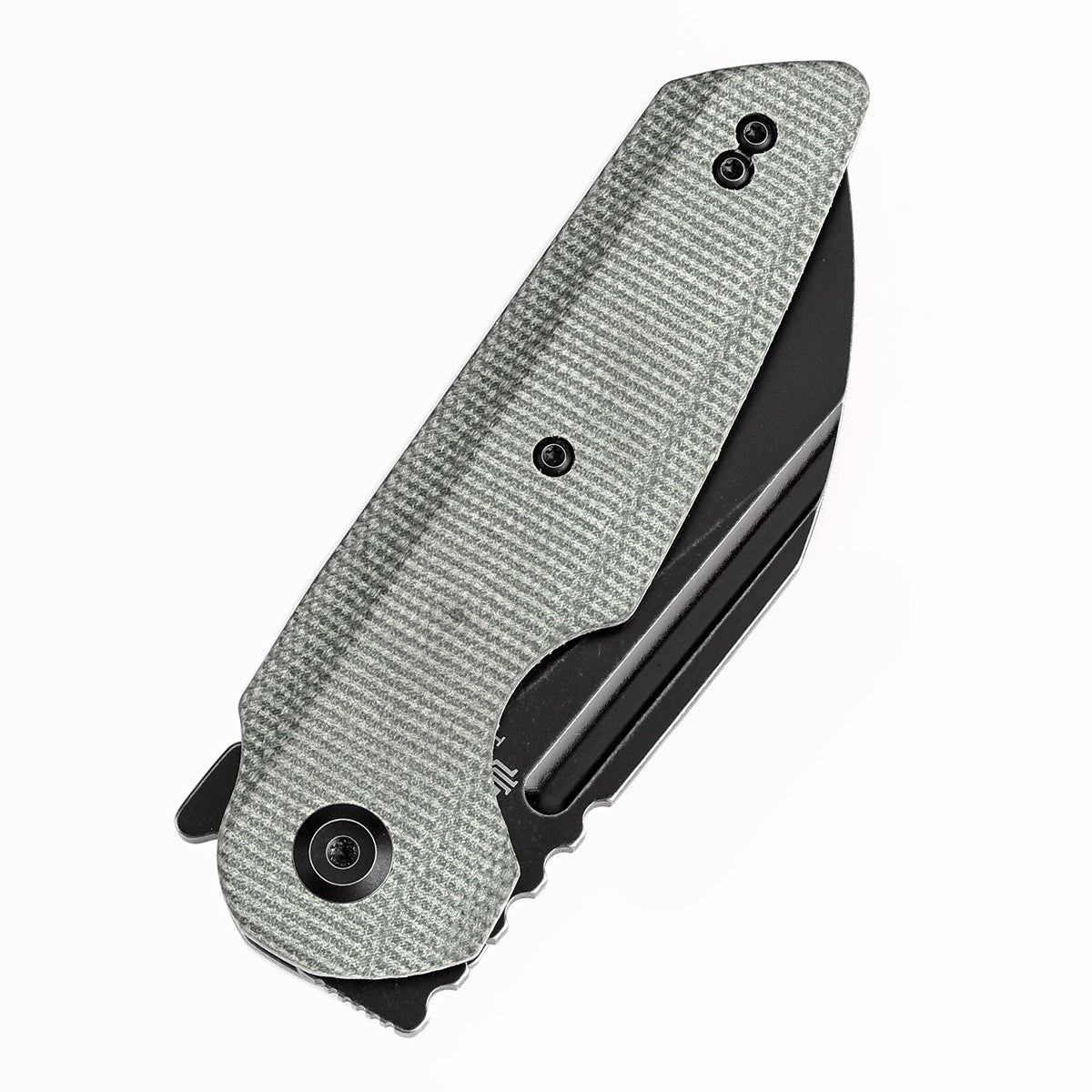 Tenable Rafe L Folding Knife Green Micarta Handle (3.19" Black Stonewashed 14C28N Blade) 4T5 Design--T1048A1