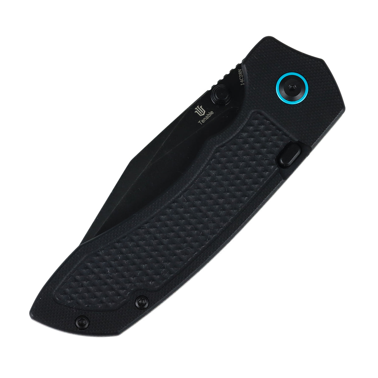 Tenable Entity Top Liner Lock Folding Knife | 3.52“ Blackwash 14C28N Blade | Black G10 Handle | Nalu Knives Design - B1036H3