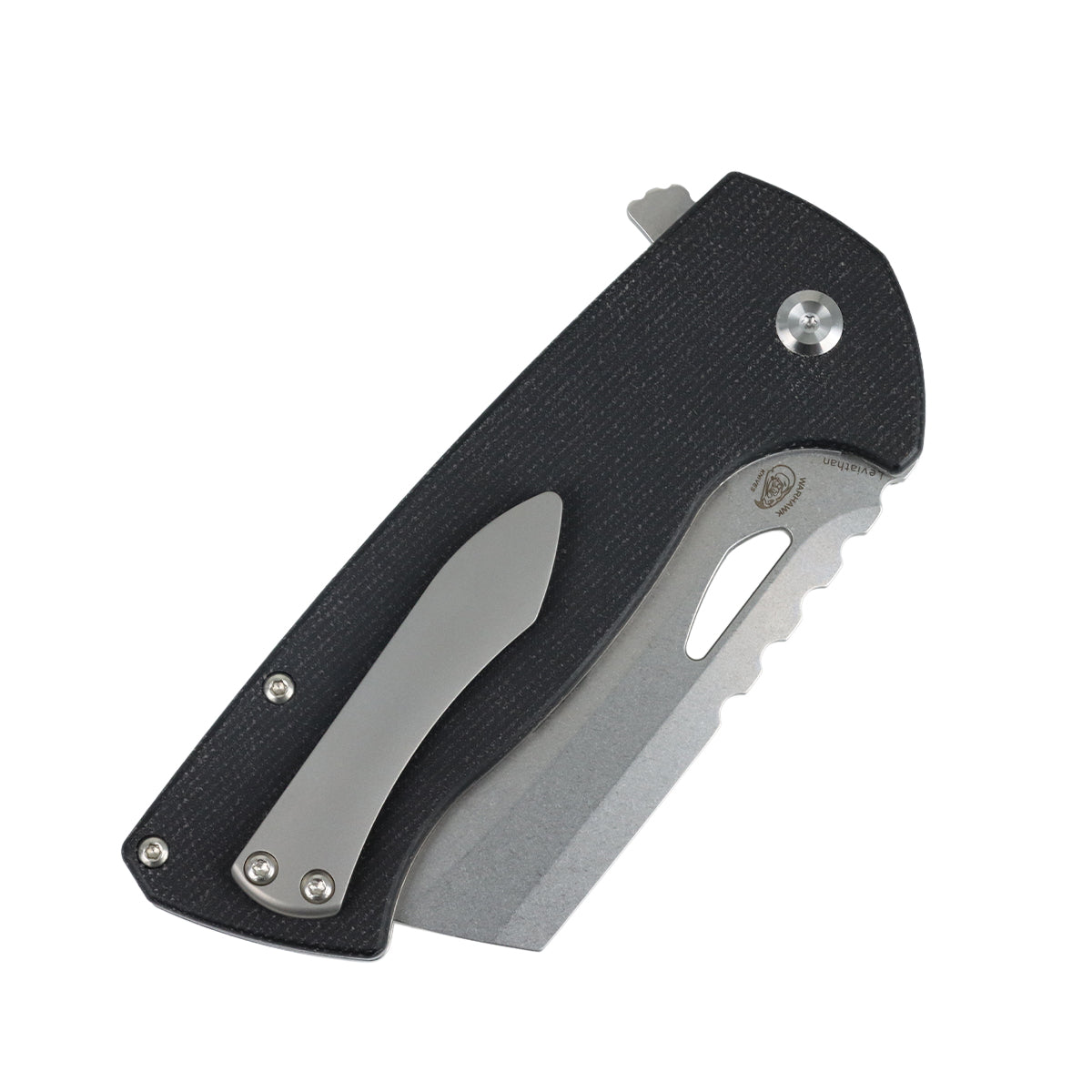 Tenable Leviathan Folding knife | 3.9" Stonewashed D2 Blade | Black Micarta Handle | Warhawk Knives Design - B1083A3