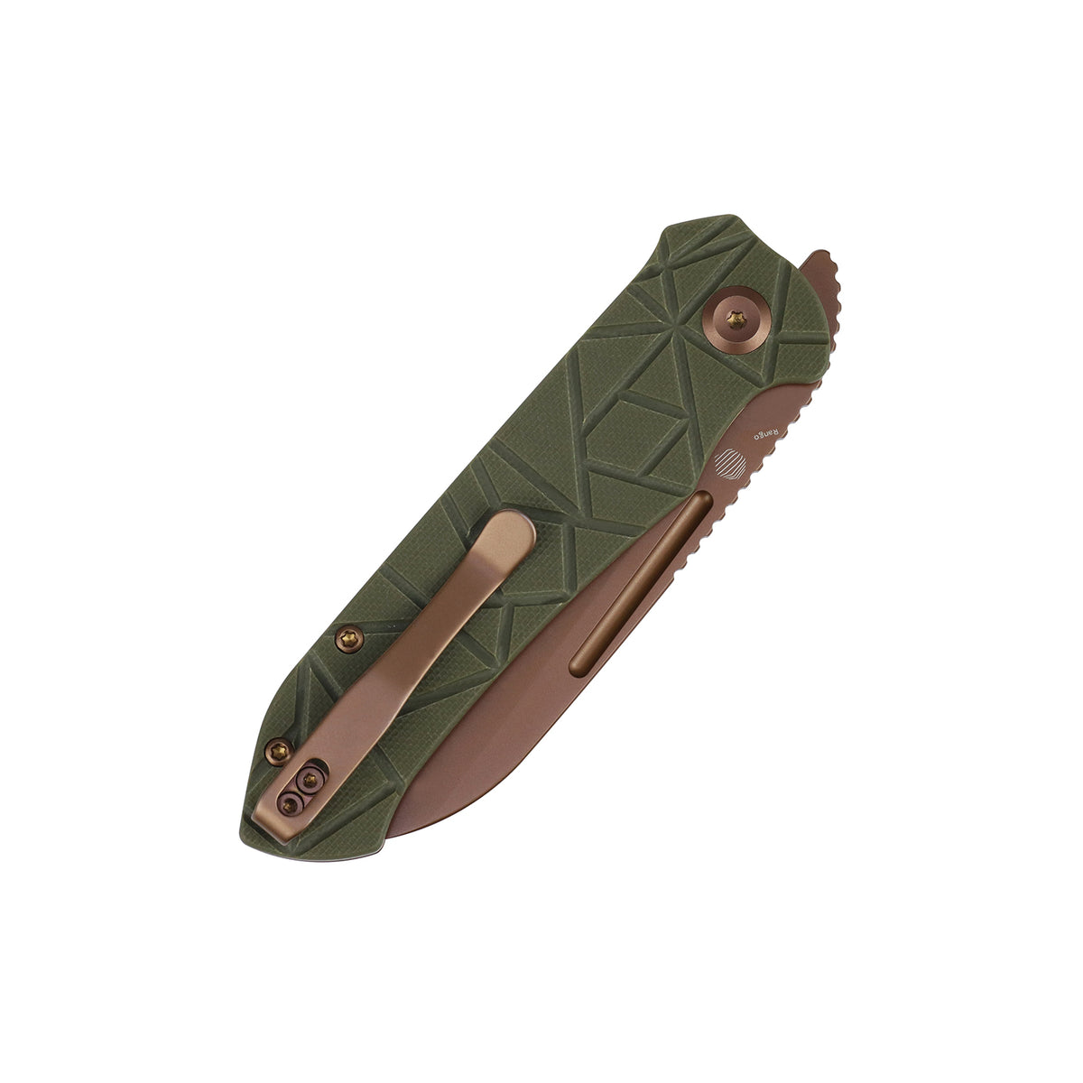 Tenable Rango Folding knife | 3.41" Rose Gold 14C28N Blade | Olive Green G10 Handle | Steven Kastner Design - B1120A2
