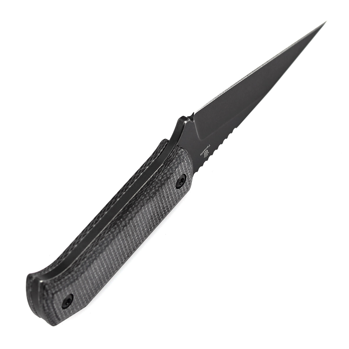 Pre-Order:Ships by Aug. 20 | Tenable ToothPik Fixed Blade | 3.04” Blackwash 14C28N Blade | Black Micarta Handle | Pinkerton Knives Design - G020A4