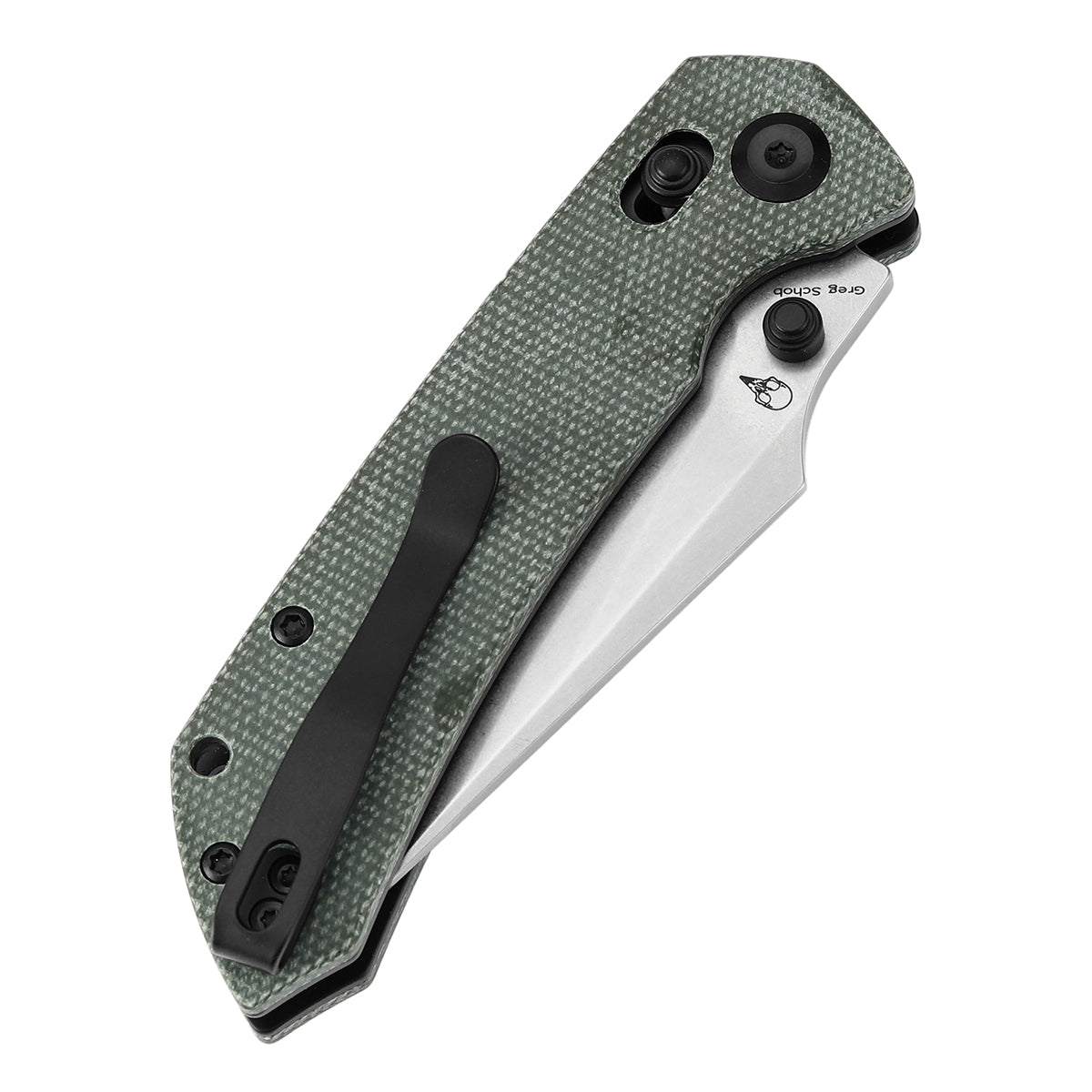 Tenable Fenrir Cross Bar Lock Folding Knife| Green Micarta | 3.48" Stonewashed Nitro-V Blade | Sparrow Knife Design | T1034V1