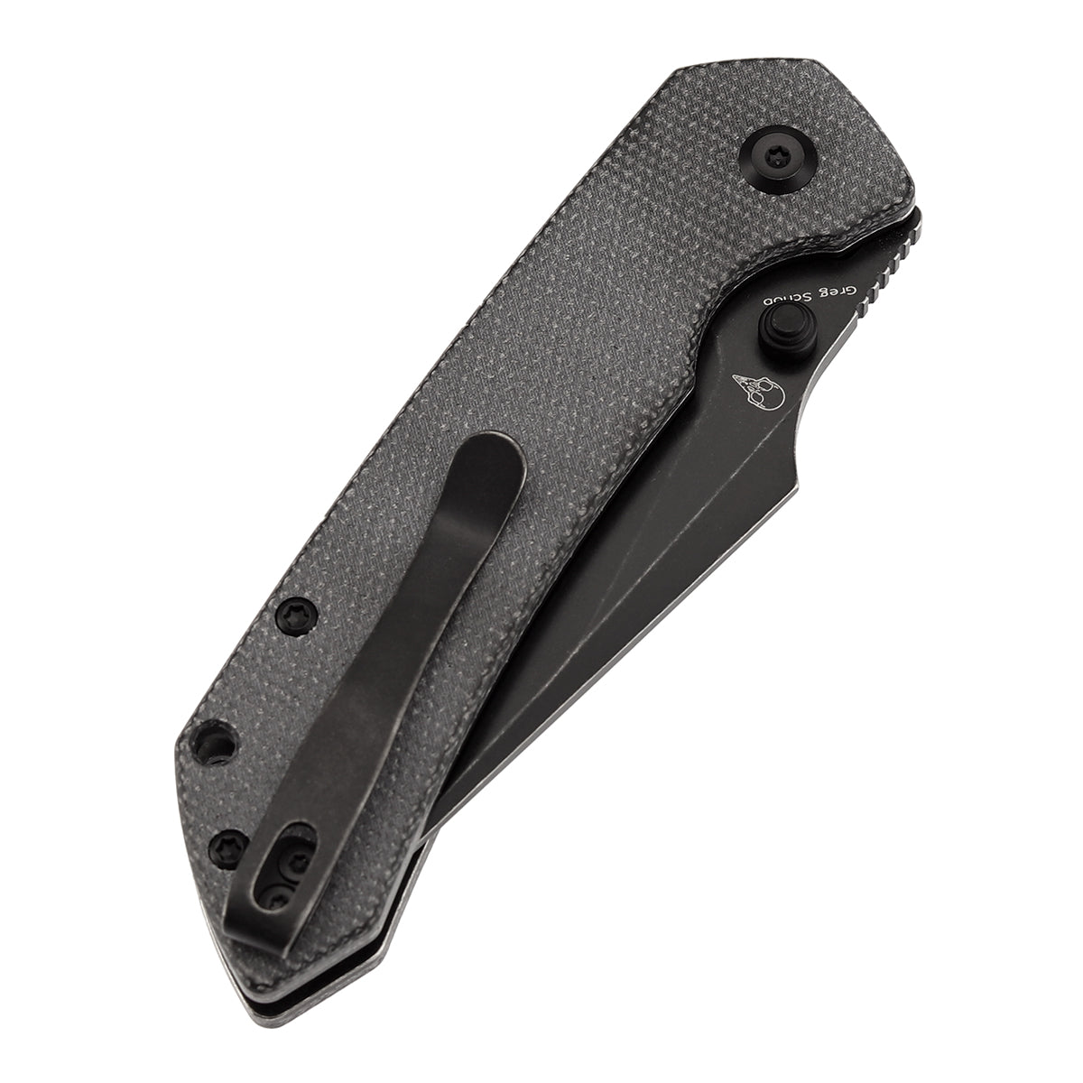 Tenable Fenrir Button Lock Knife | Black Micarta Handle | 3.45" blackwashed 14C28N | Sparrow Knife Design | T1034F6