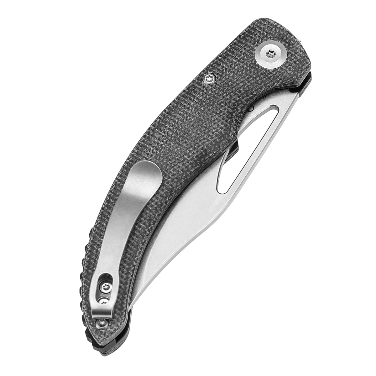 Tenable Gideon Folding Knife – 3.5" Stonewashed Nitro-V Blade – Black Micarta Handle – Dead Sober Design - T1119A1
