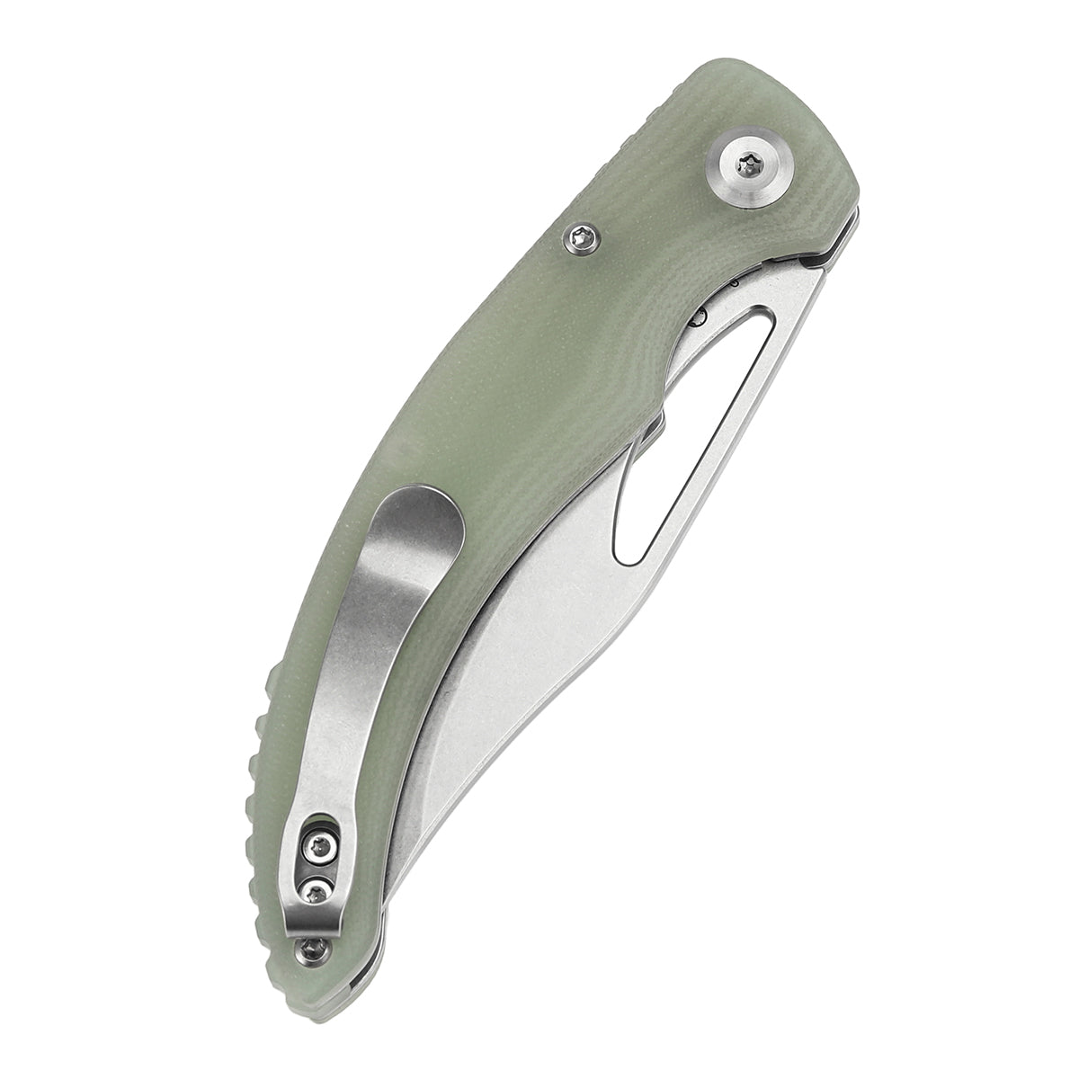 Tenable Gideon Folding Knife - 3.5'' Stonewashed Nitro V Blade -Jade G10 Handle - Dead Sober Design - T1119A3