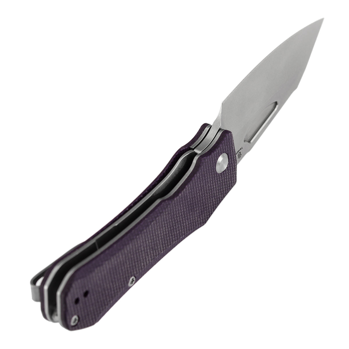 Tenable Loki Liner Lock Knife | 3.0" Stonewashed Nitro-V Blade | Purple Micarta Handle | Steven Dunnuck Design - B1058A2