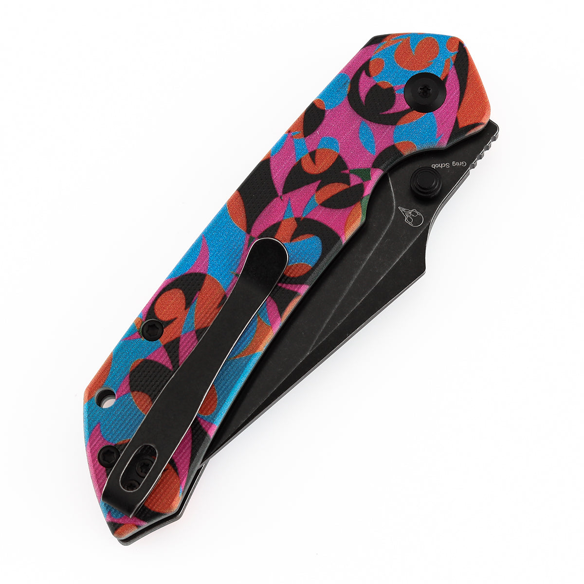 Tenable Fenrir Top Liner Lock Folding Knife| 3.4“ Blackwash D2 Blade | Jade G10 with Multicolor Camouflage Pattern Handle | Sparrow Knife Design | B1034H15