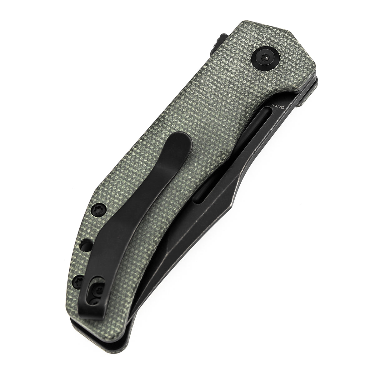 Tenable Orion Liner Lock | Green Micarta Handle | 3.07" Blackwashed 14C28N | JB Stout Design | B1089A3