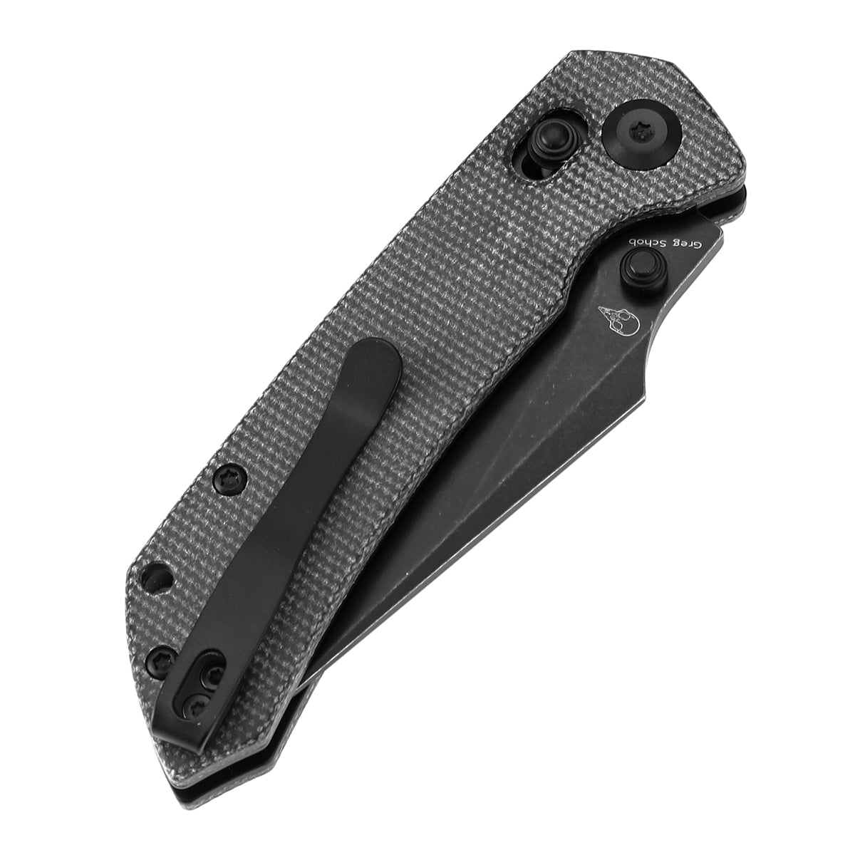 Tenable Fenrir Cross Bar Lock Folding Knife| Black Micarta | 3.48" Blackwashed Nitro-V Blade | Sparrow Knife Design | T1034V3
