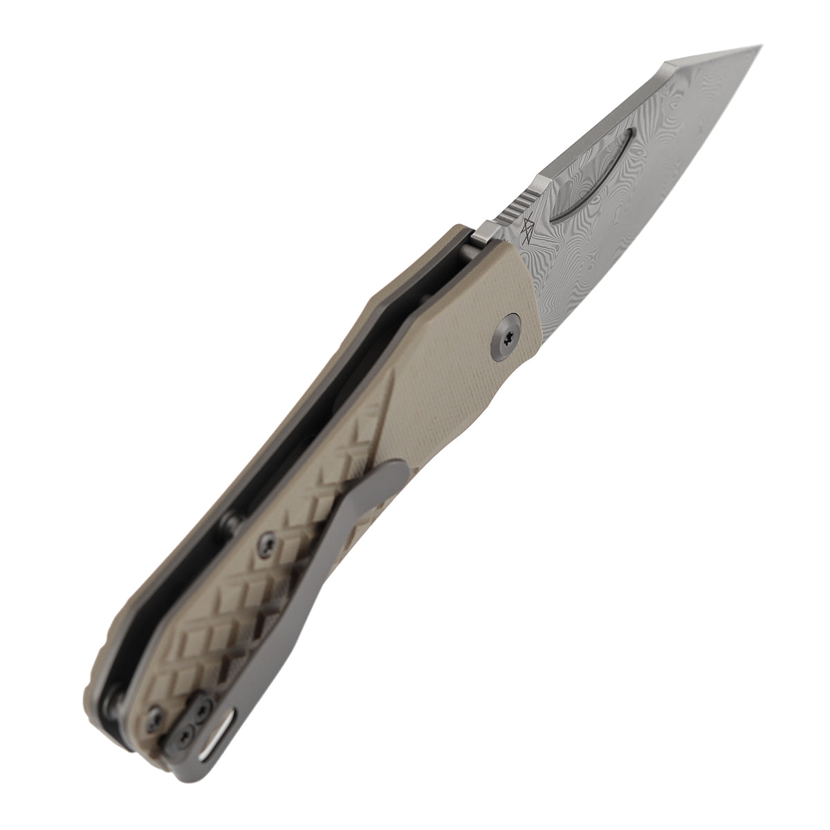Tenable Loki Liner Lock Knife | 3.0" Water Ripple Damascus Blade | Brown G10 Handle | Steven Dunnuck Design - B1058A3