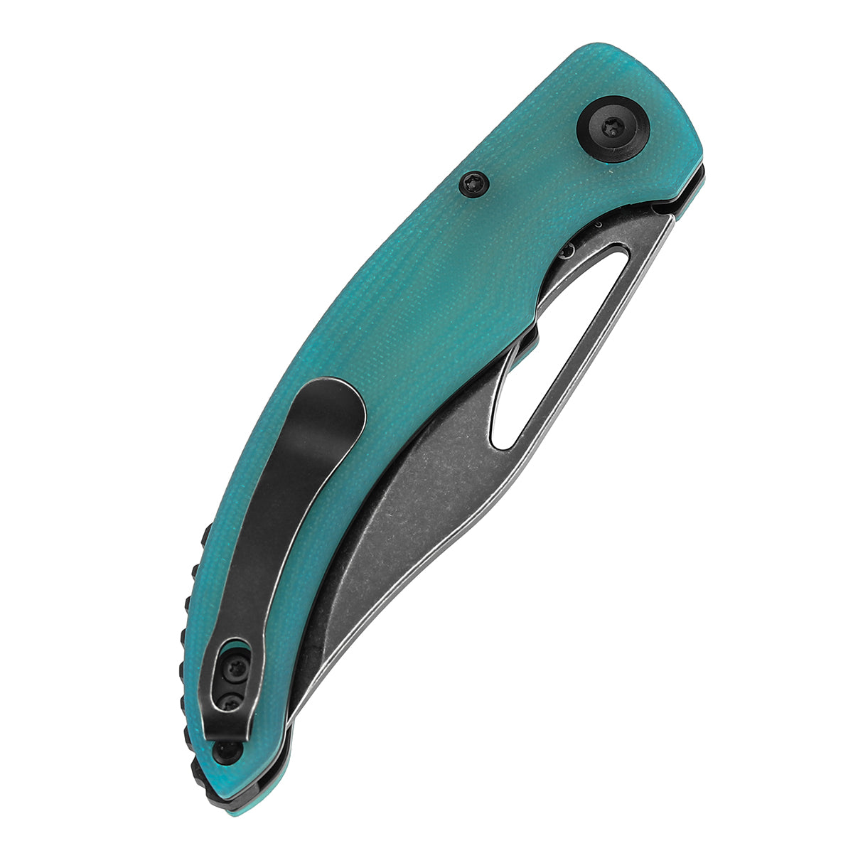 Tenable Gideon Folding Knife - 3.5'' Blackwash Nitro V Blade - Tiffany Blue G10 Handle - Dead Sober Design - T1119A5