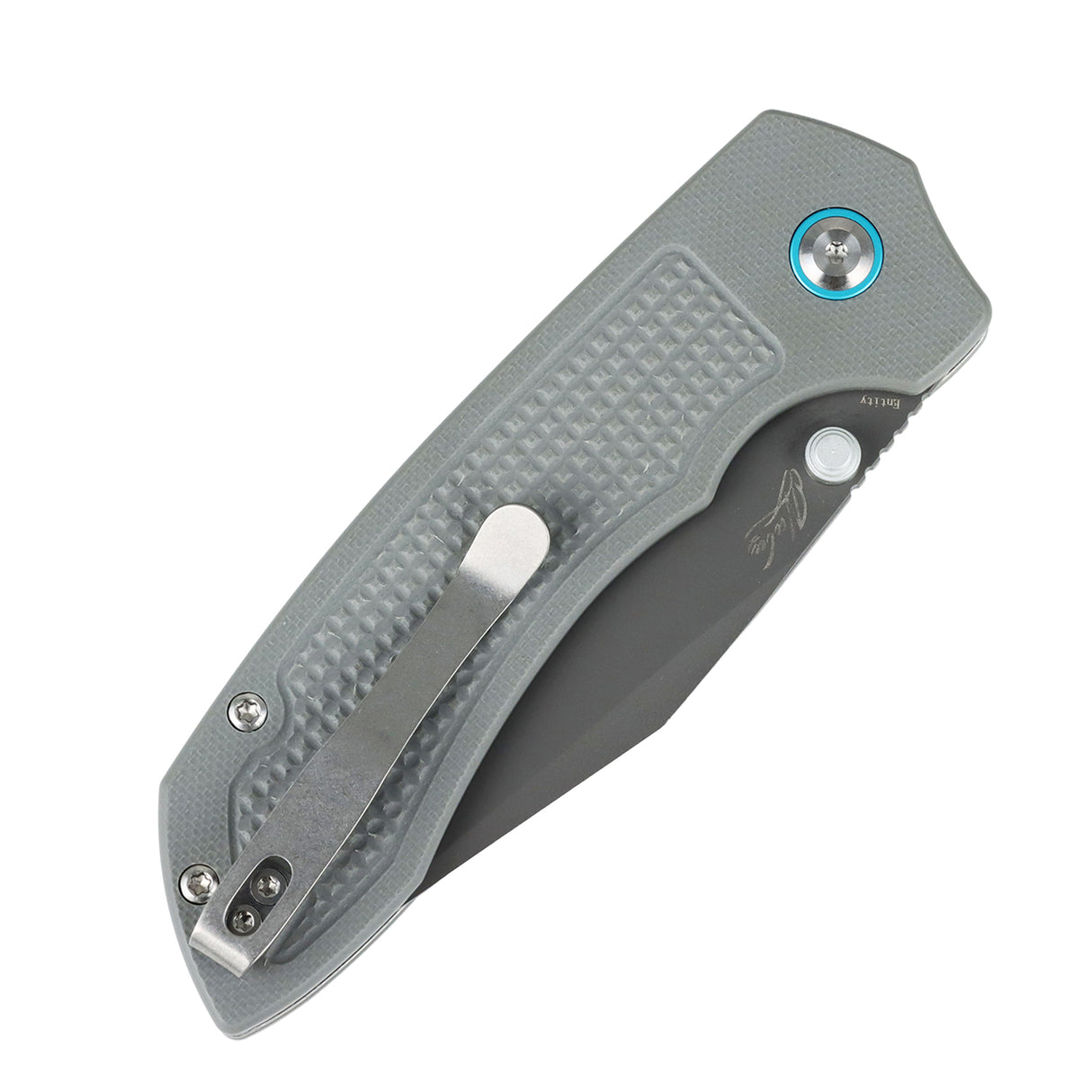 Tenable Entity Top Liner Lock Folding Knife | 3.52“ Gray TiCn Coated 14C28N Blade | Gray G10 Handle | Nalu Knives Design - B1036H1