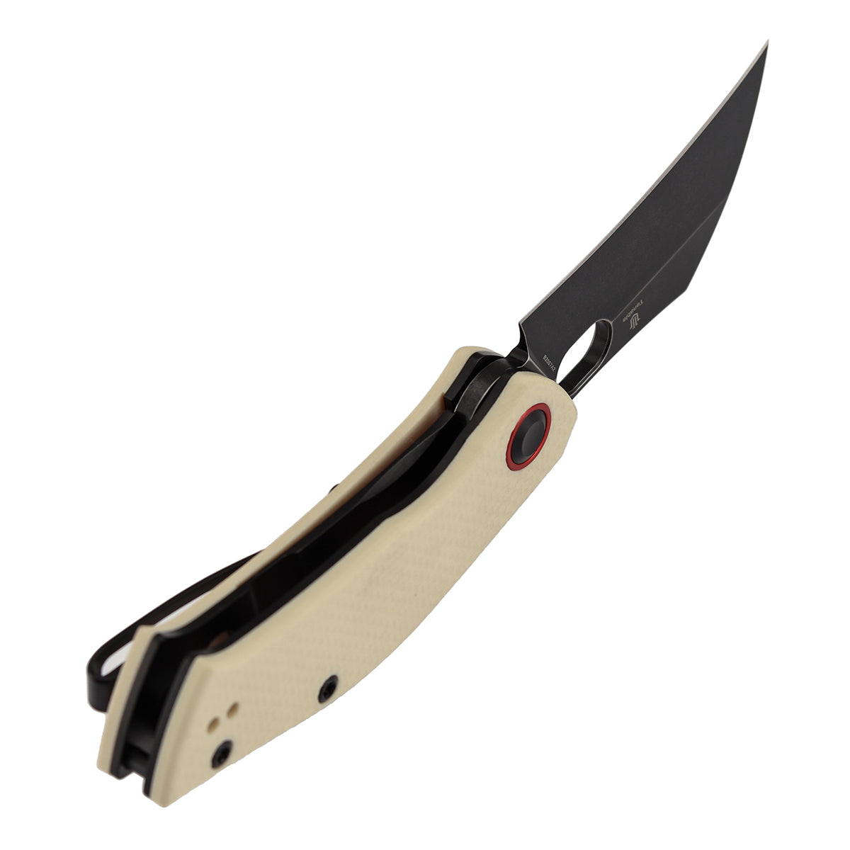 Pre-Order:Ships by Aug. 10 | Tenable Osprey Folding Knife | 2.22" Blackwash Nitro-V | Ivory White G10 Handle | Triple Stripe Knives Design - B2087A2